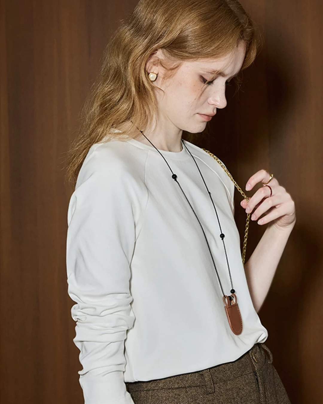 ホワイトクルーネックTシャツ(トップス・全1色)