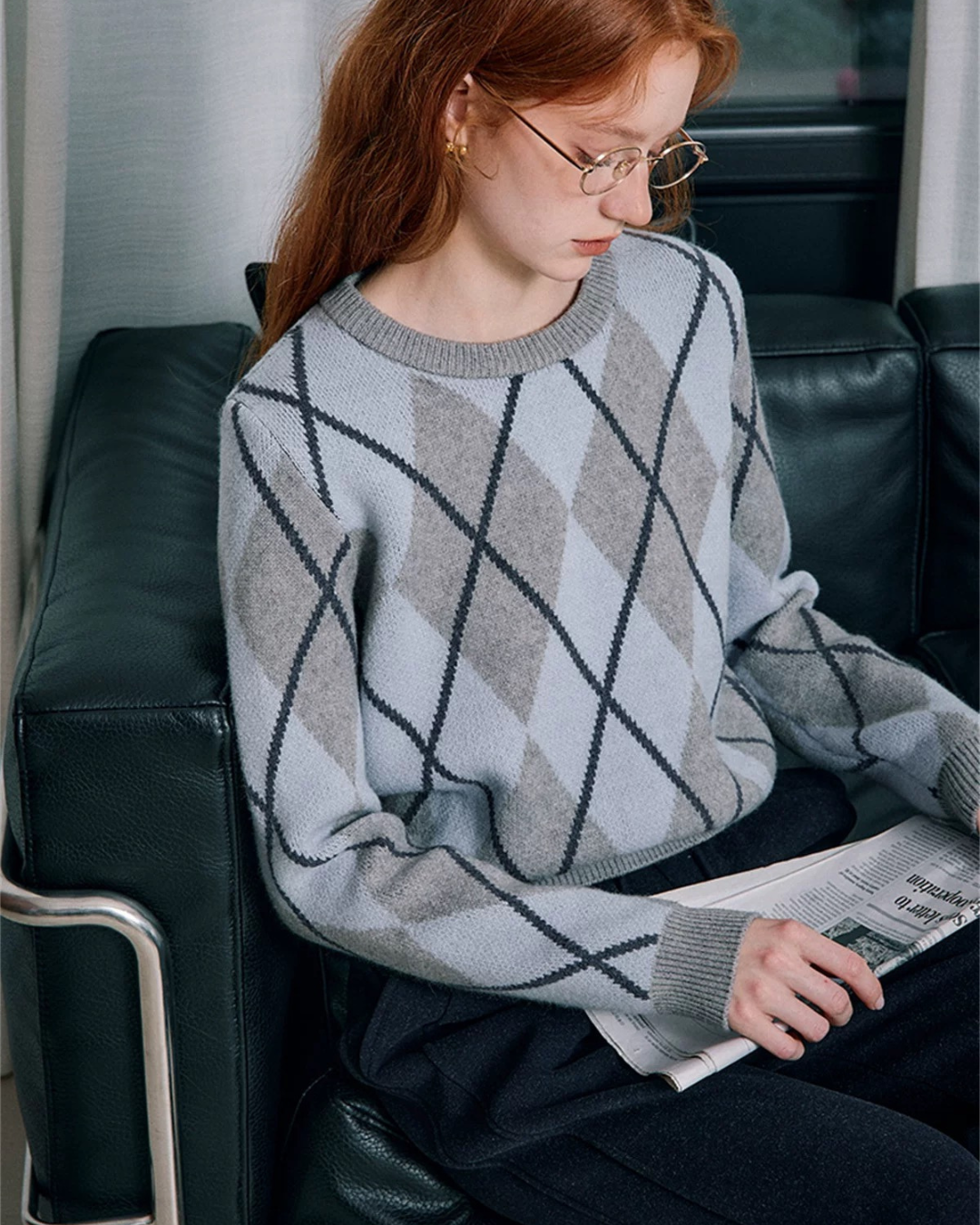 レトロ ダイヤモンドニット(トップス・全2色)