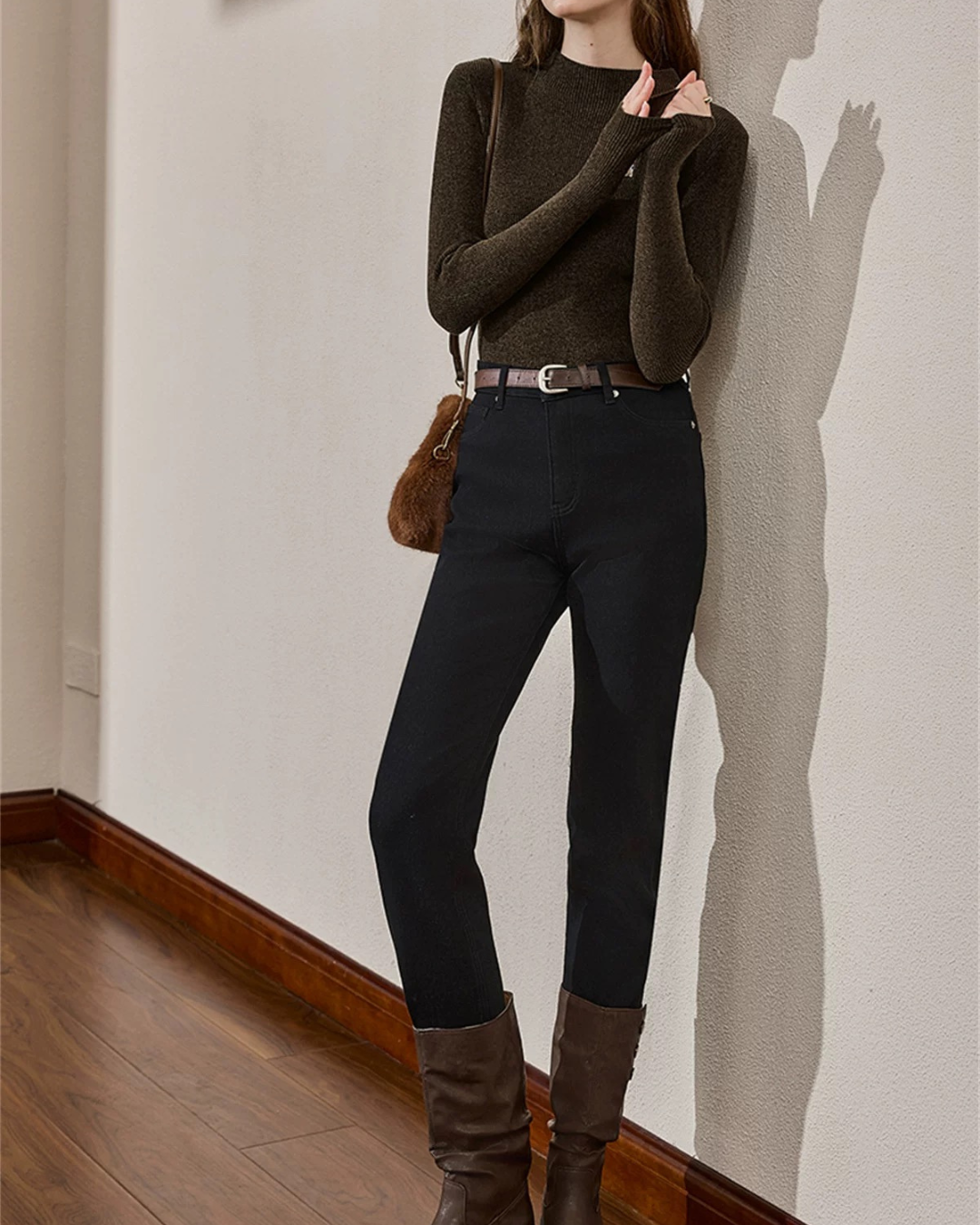 ハイウエストブラックジーンズ(パンツ・全1色)