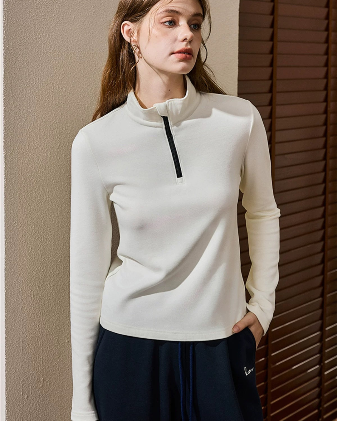 セミジッパーシャツ(トップス・全1色)