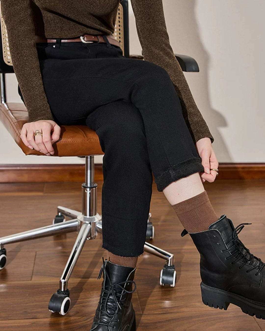 ハイウエストブラックジーンズ(パンツ・全1色)