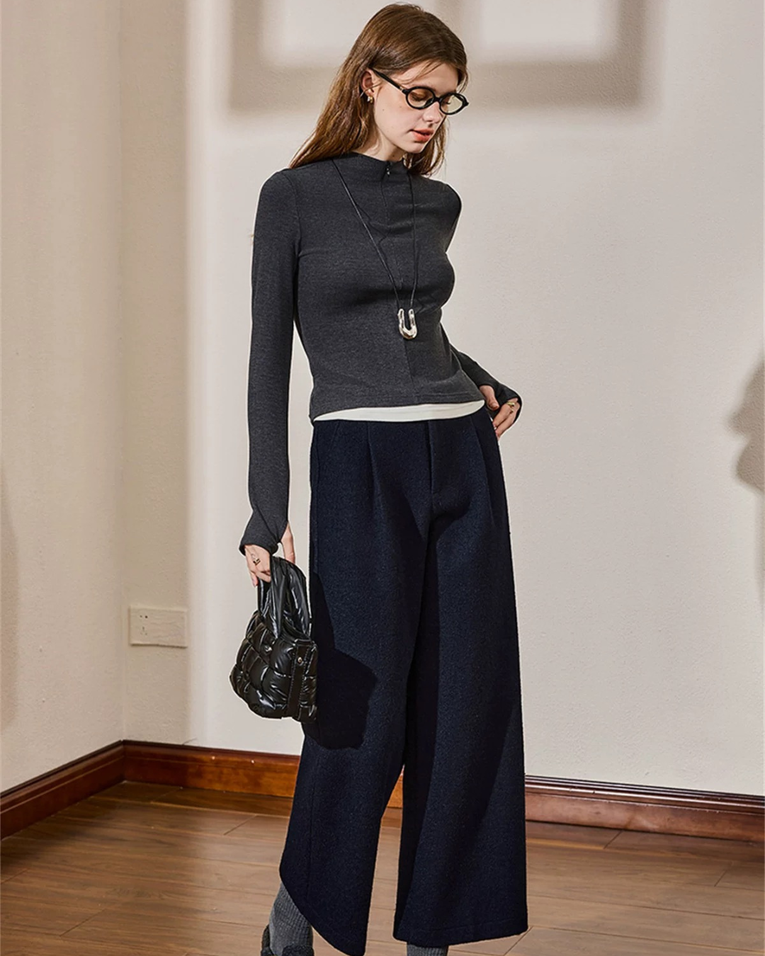 レイジードレープストレートスラックス(パンツ・全1色)