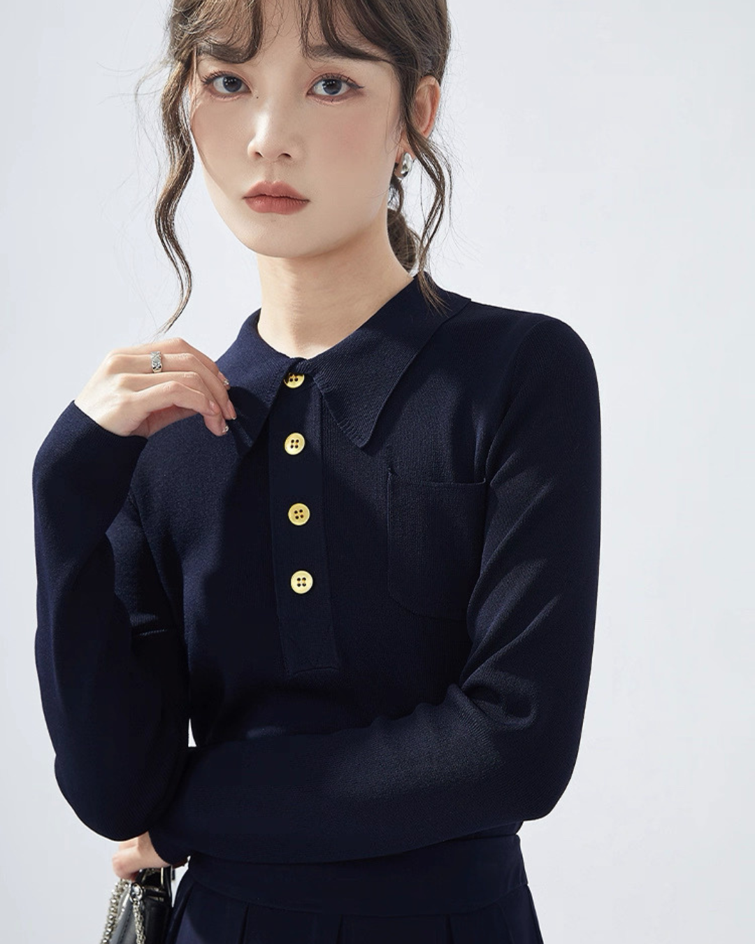 フレンチヴィンテージニットシャツ(トップス・全3色)