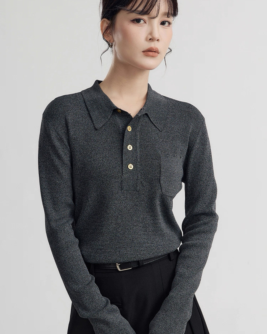 フレンチヴィンテージニットシャツ(トップス・全3色)