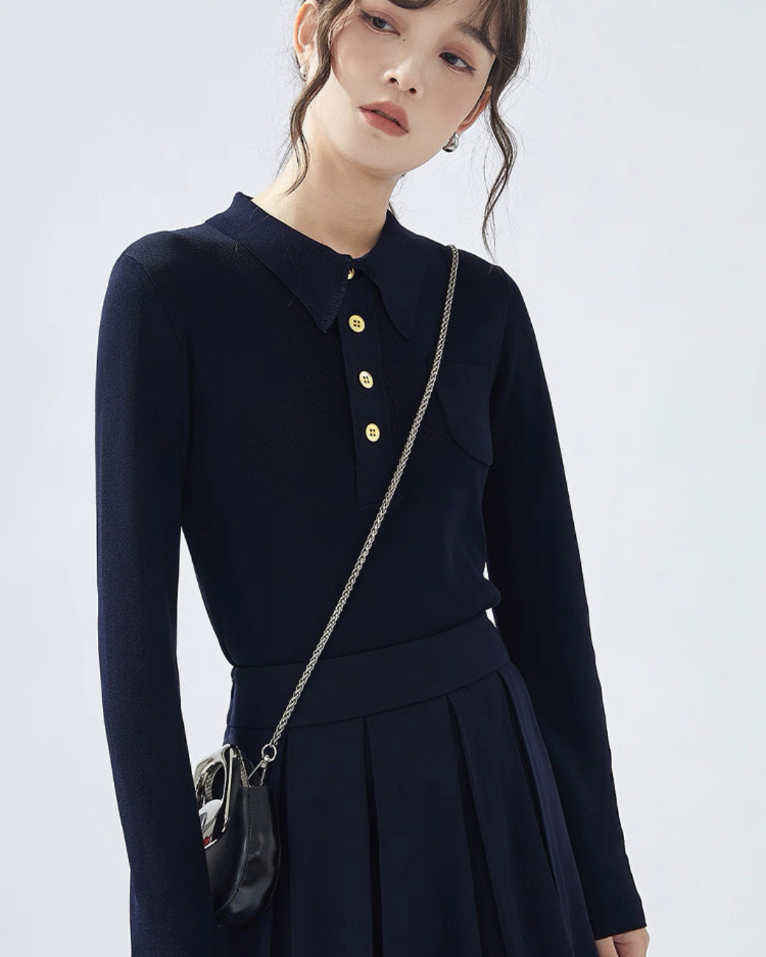 フレンチヴィンテージニットシャツ(トップス・全3色)