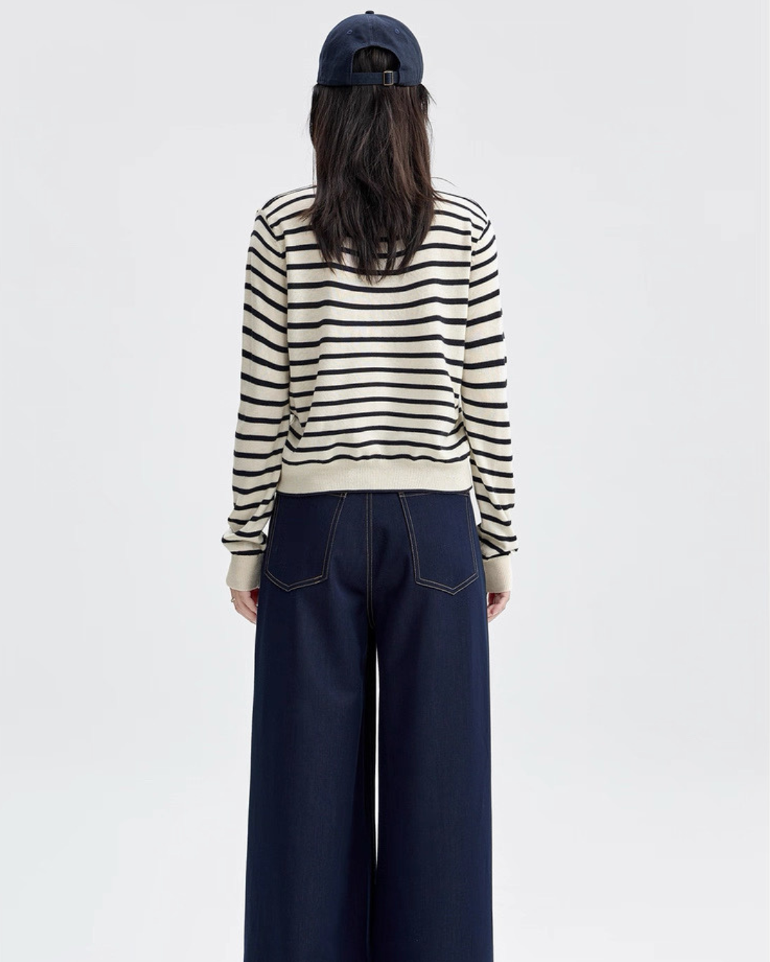 ストライプラペルニットセーター(トップス・全1色)