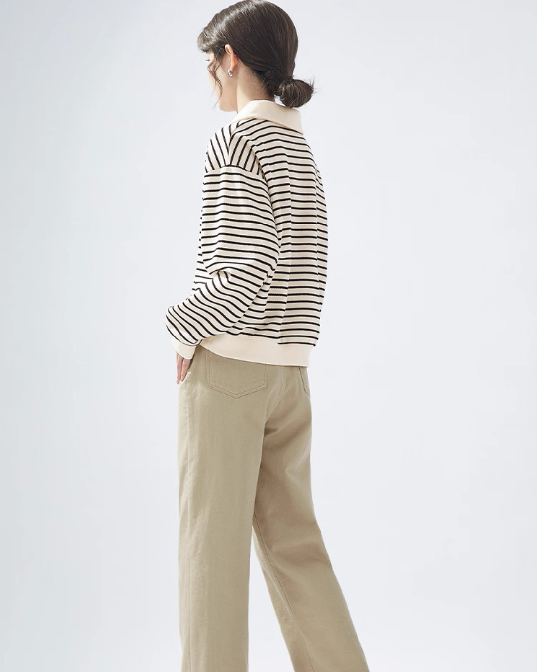 ラペルストライプスウェットシャツ(トップス・全1色)