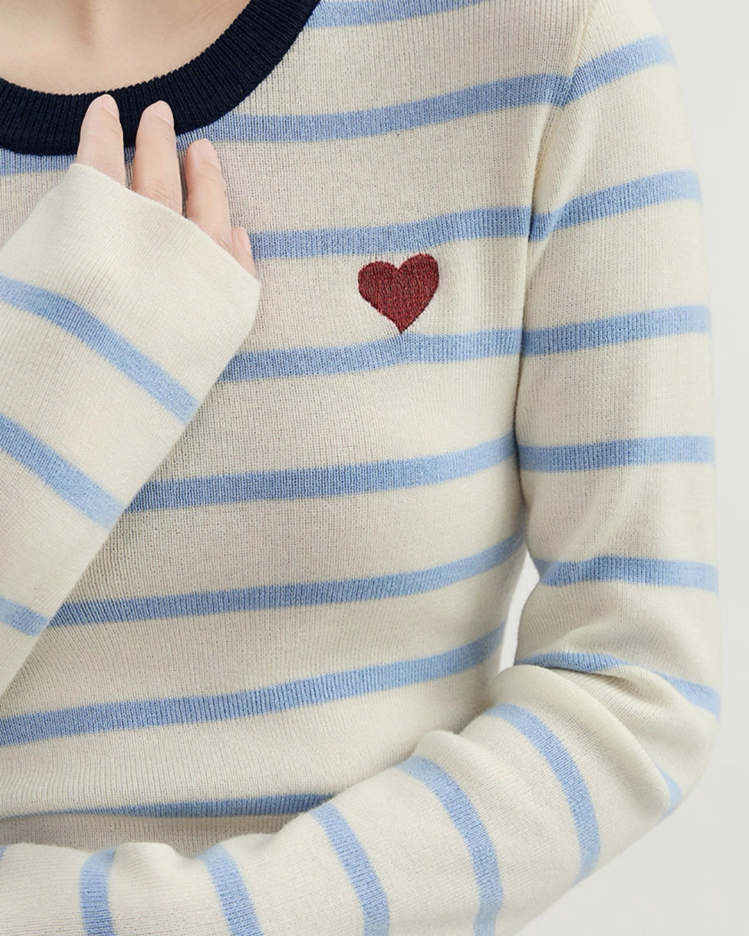コントラストストライプニットセーター(トップス・全2色)