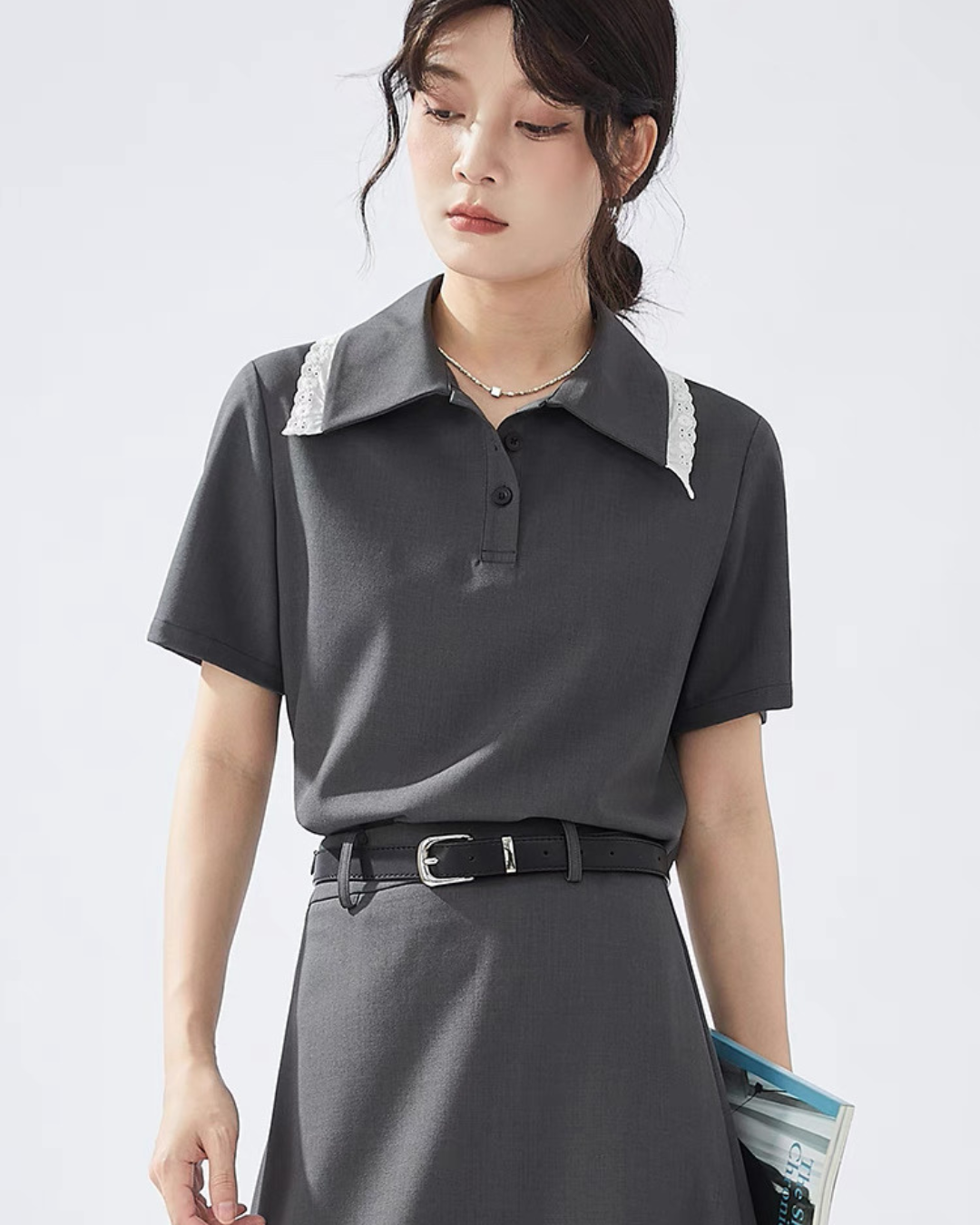 コントラストポロシャツTシャツ(トップス・全1色)