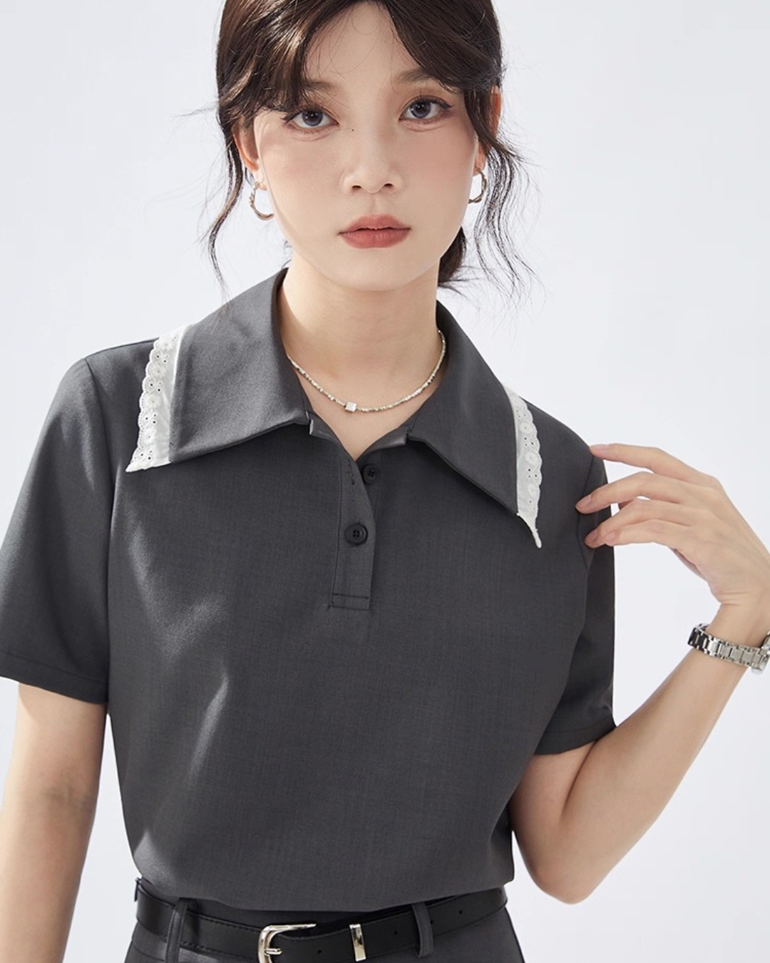 コントラストポロシャツTシャツ(トップス・全1色)