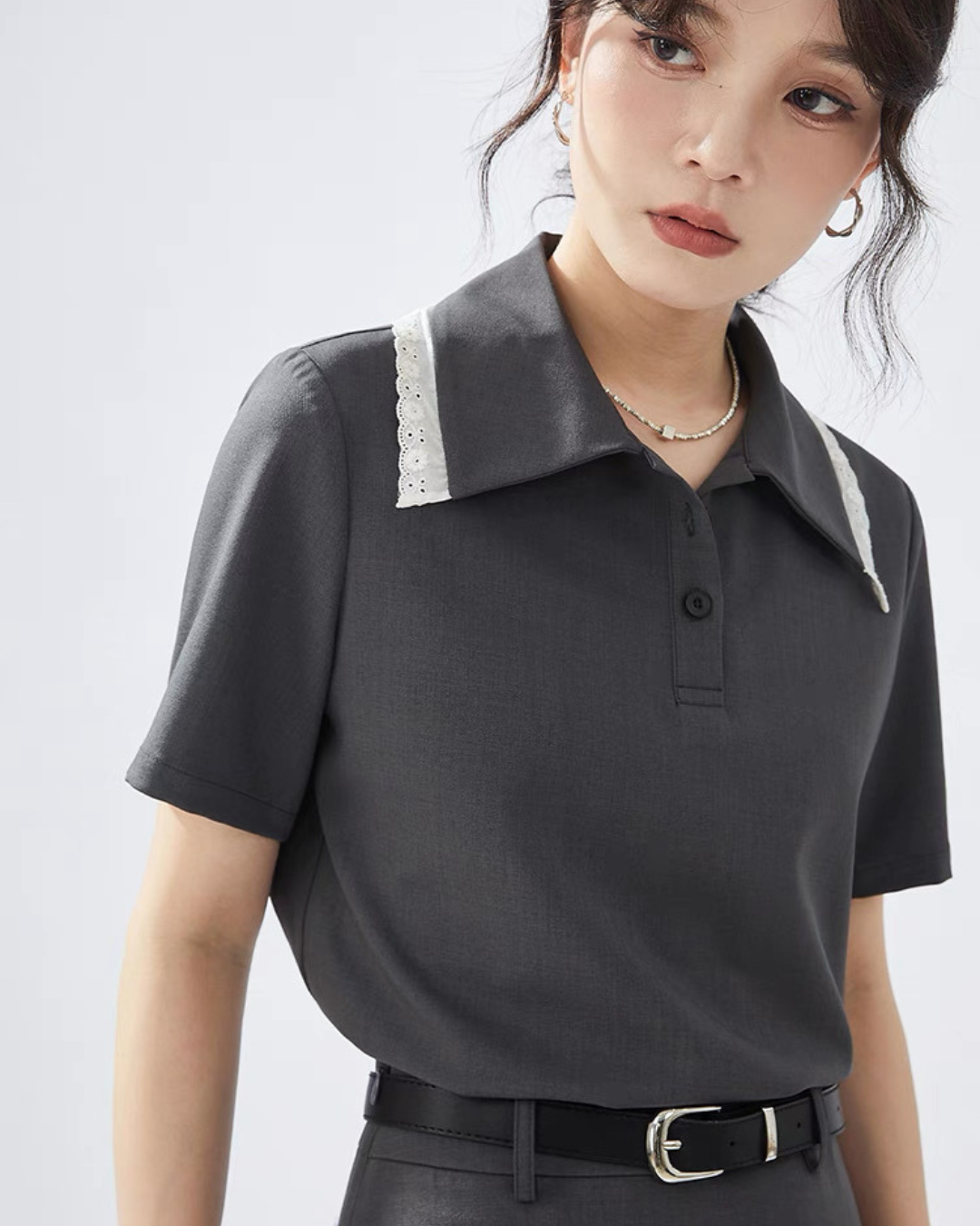 コントラストポロシャツTシャツ(トップス・全1色)