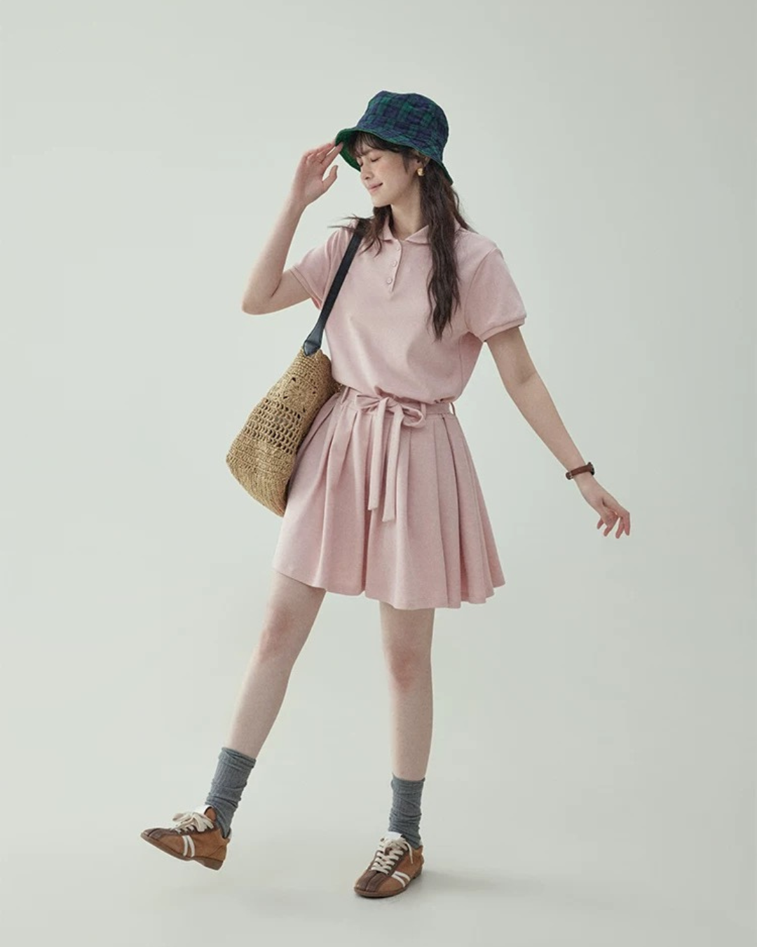 ピンクレースアップワンピース(ワンピース・全1色)