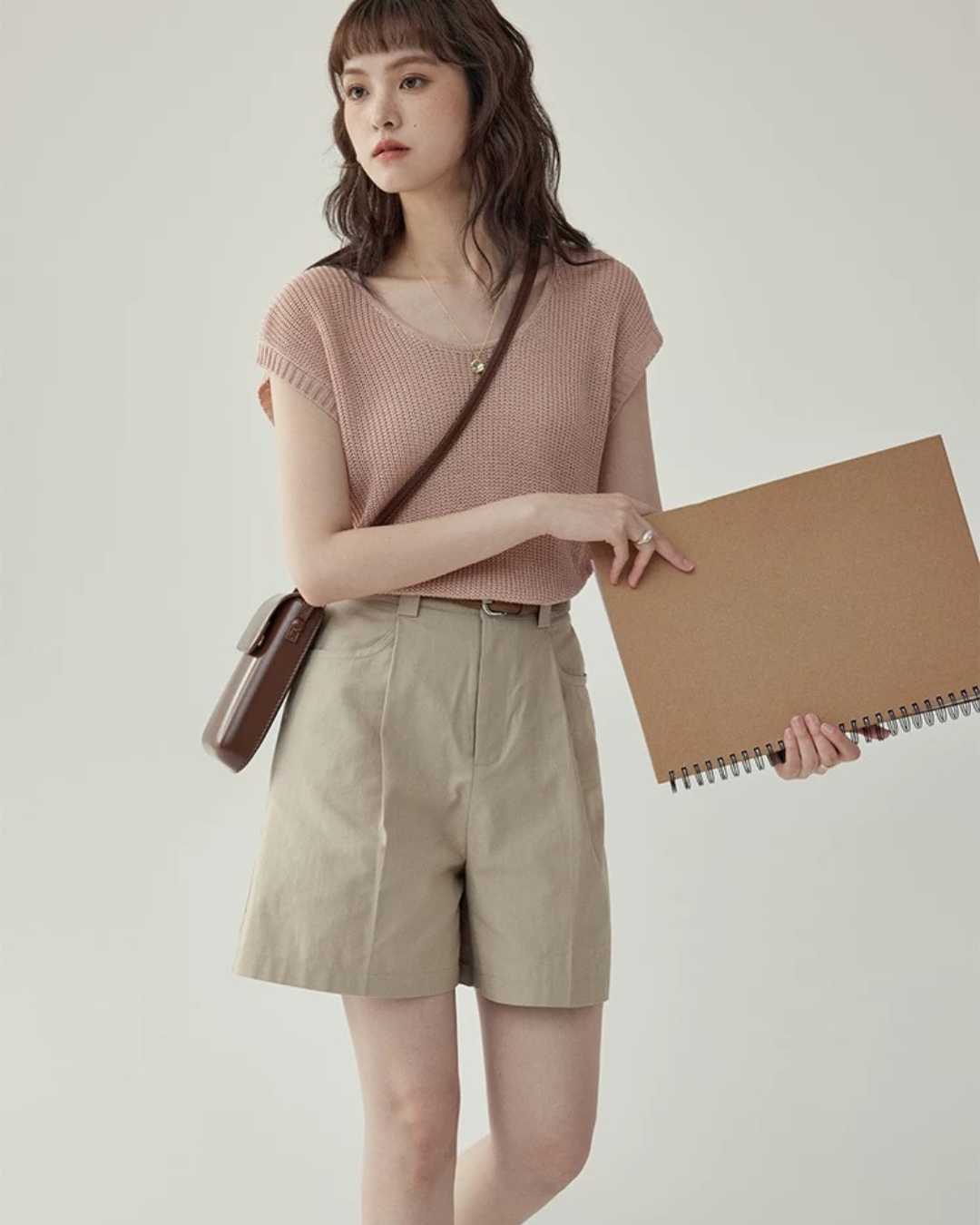 ハイウエストカジュアルカーゴショーツ(パンツ・全2色)