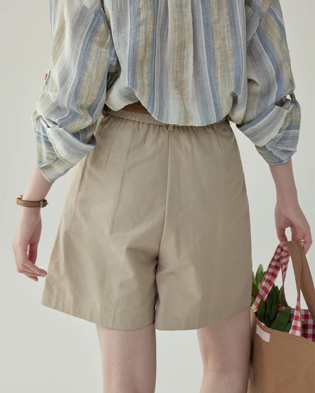 ハイウエストカジュアルカーゴショーツ(パンツ・全2色)