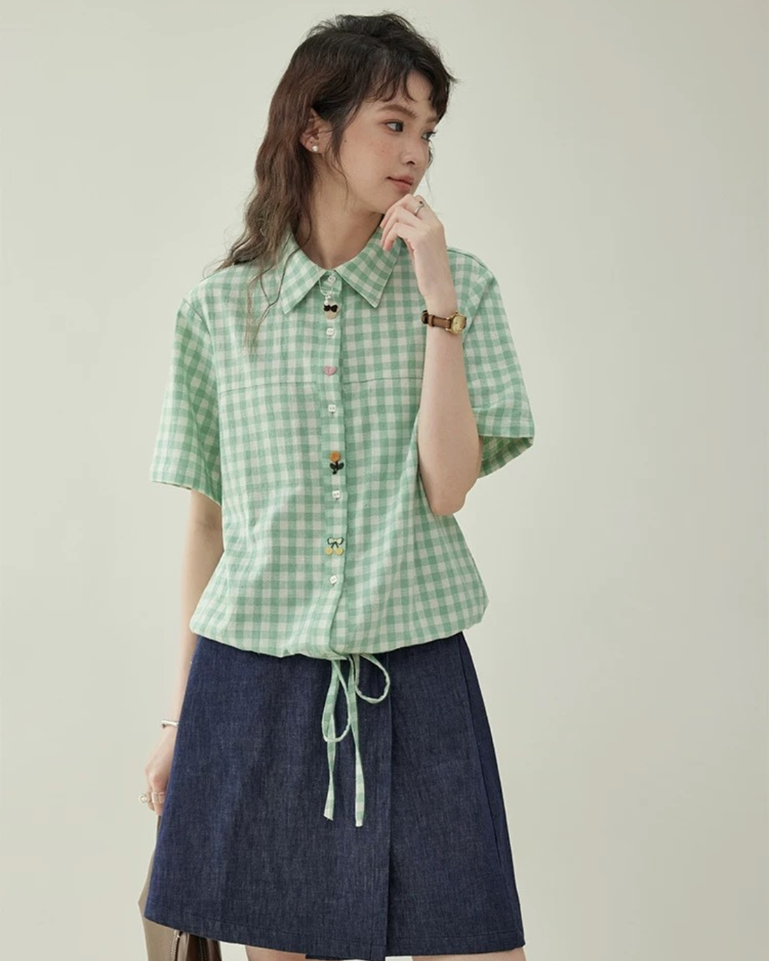 Aラインデニムキュロット(スカート・全1色)