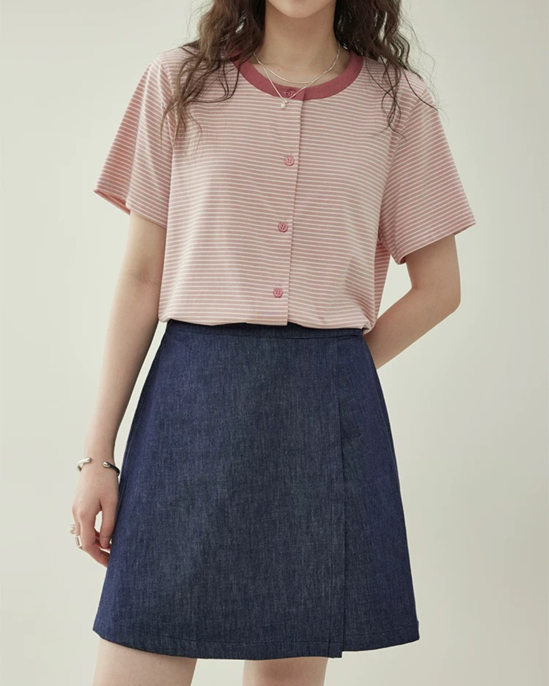 Aラインデニムキュロット(スカート・全1色)