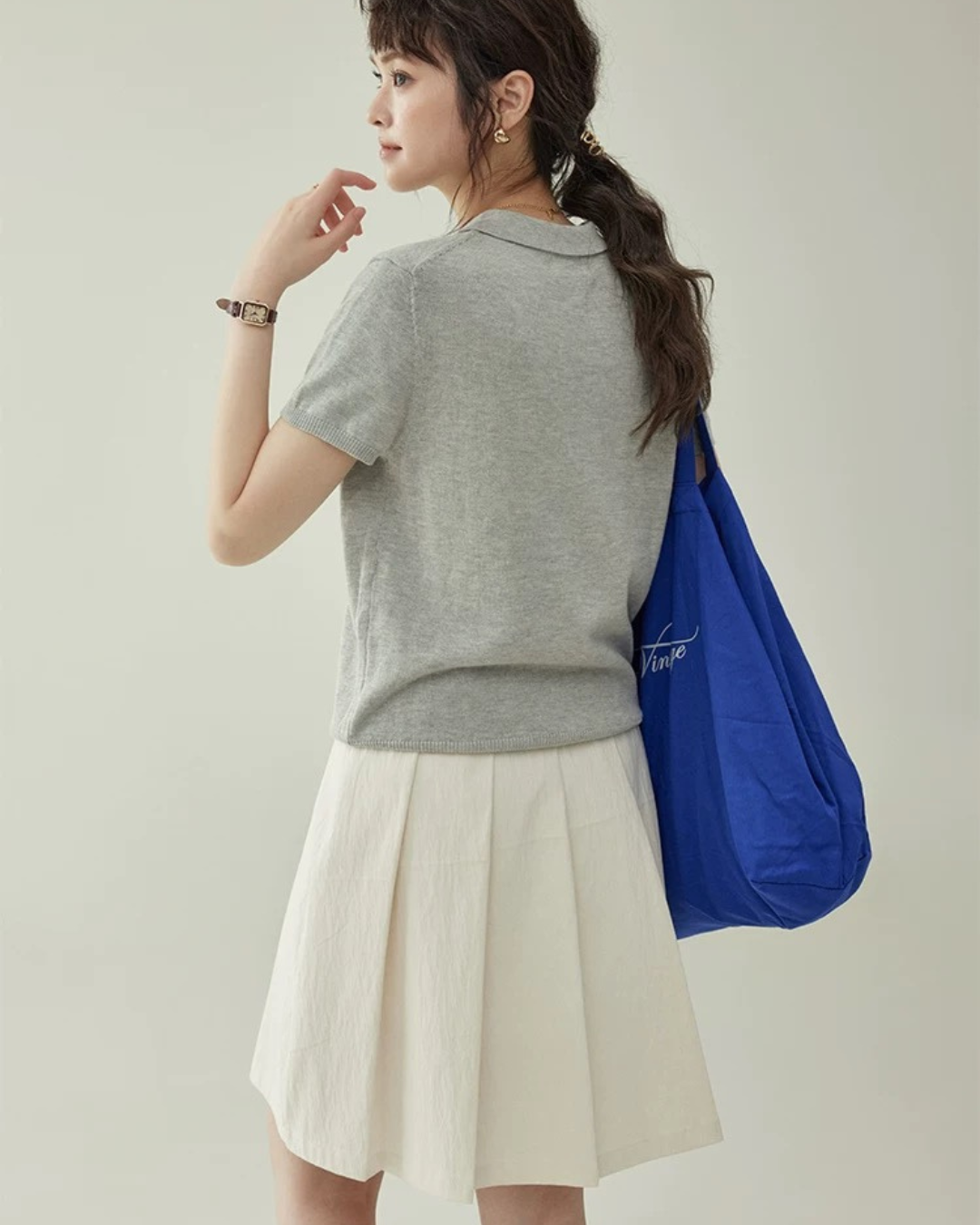 半袖ニットセーター(トップス・全2色)