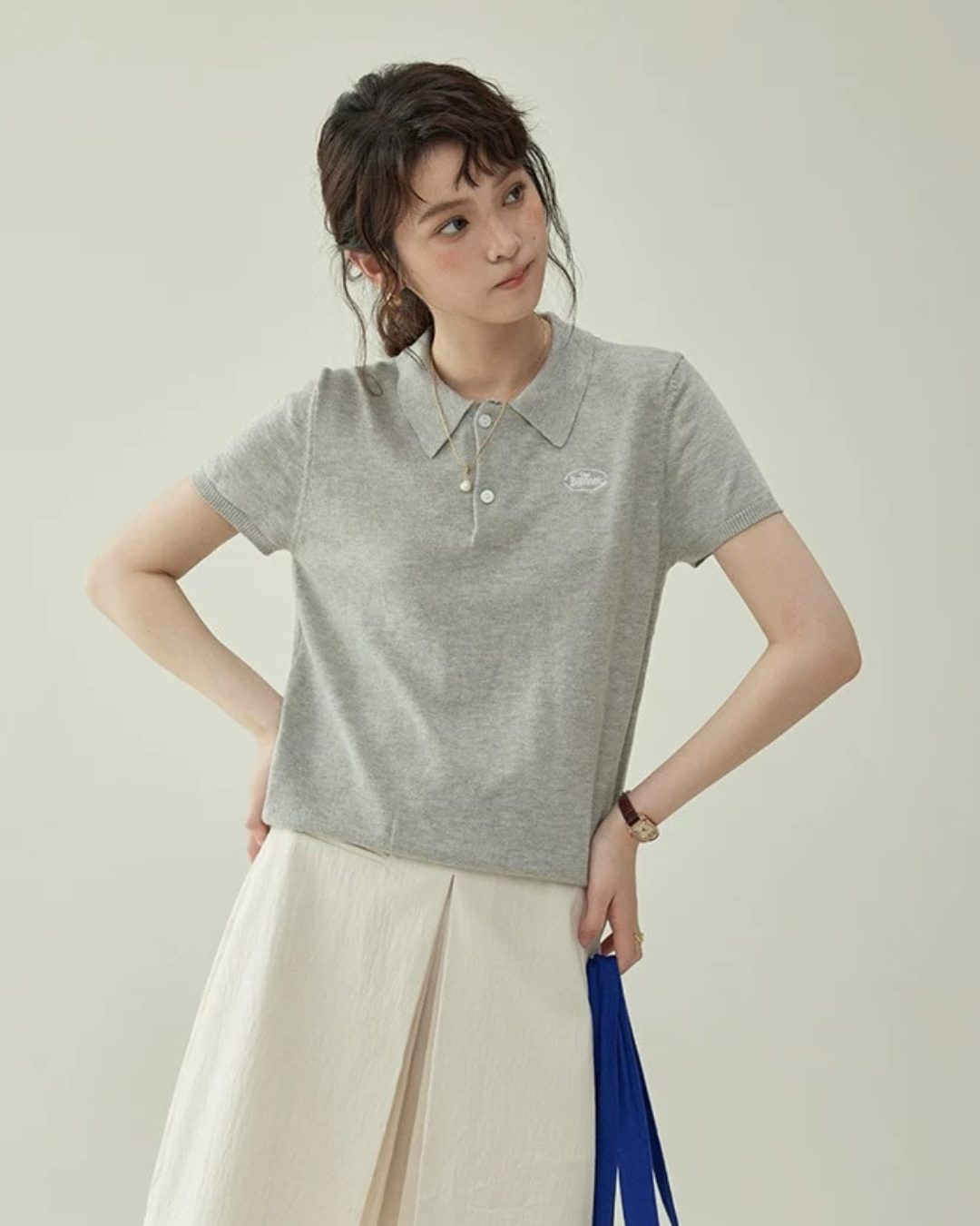 半袖ニットセーター(トップス・全2色)