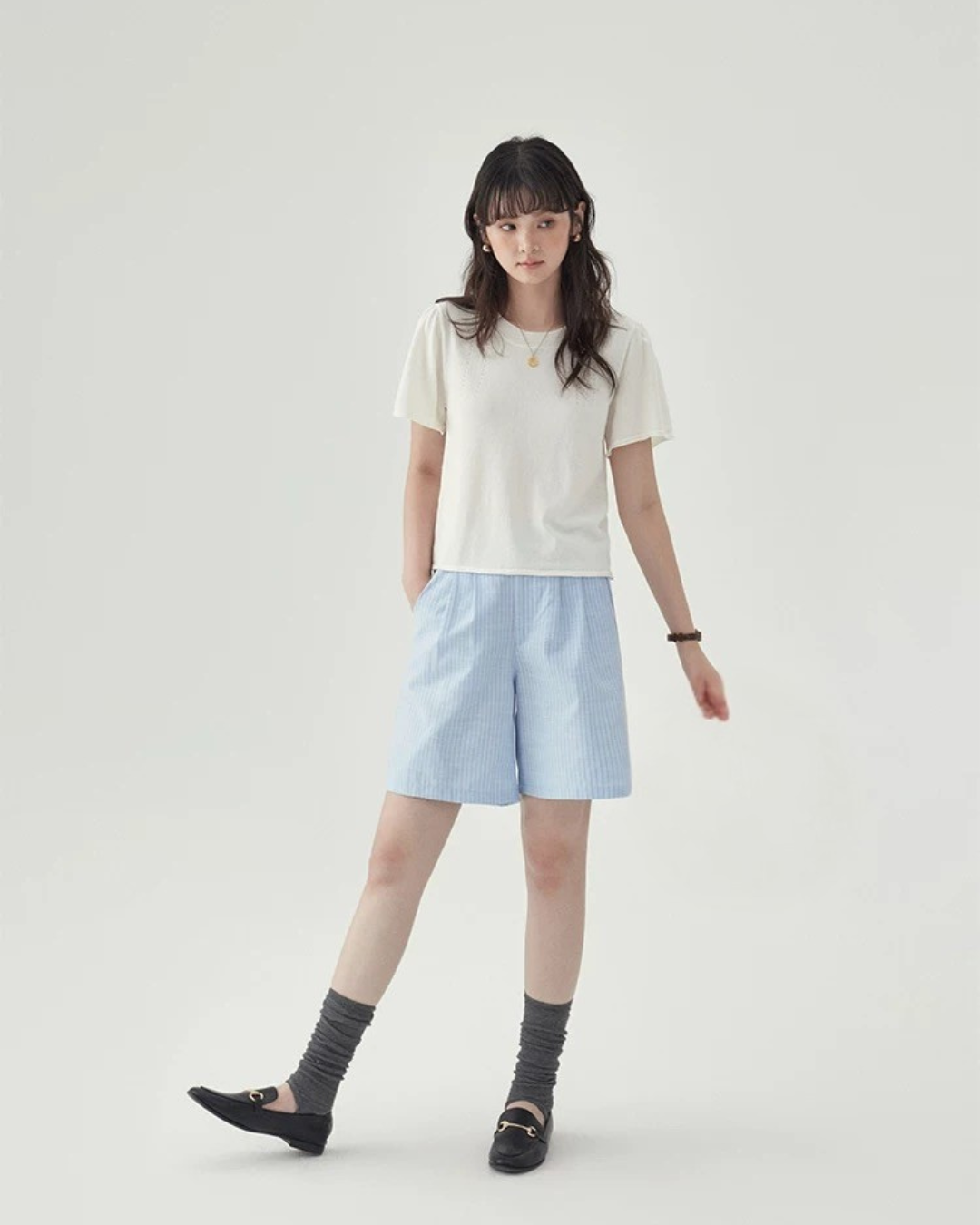 ブルーストライプシャツセット(セットアップ・全1色)