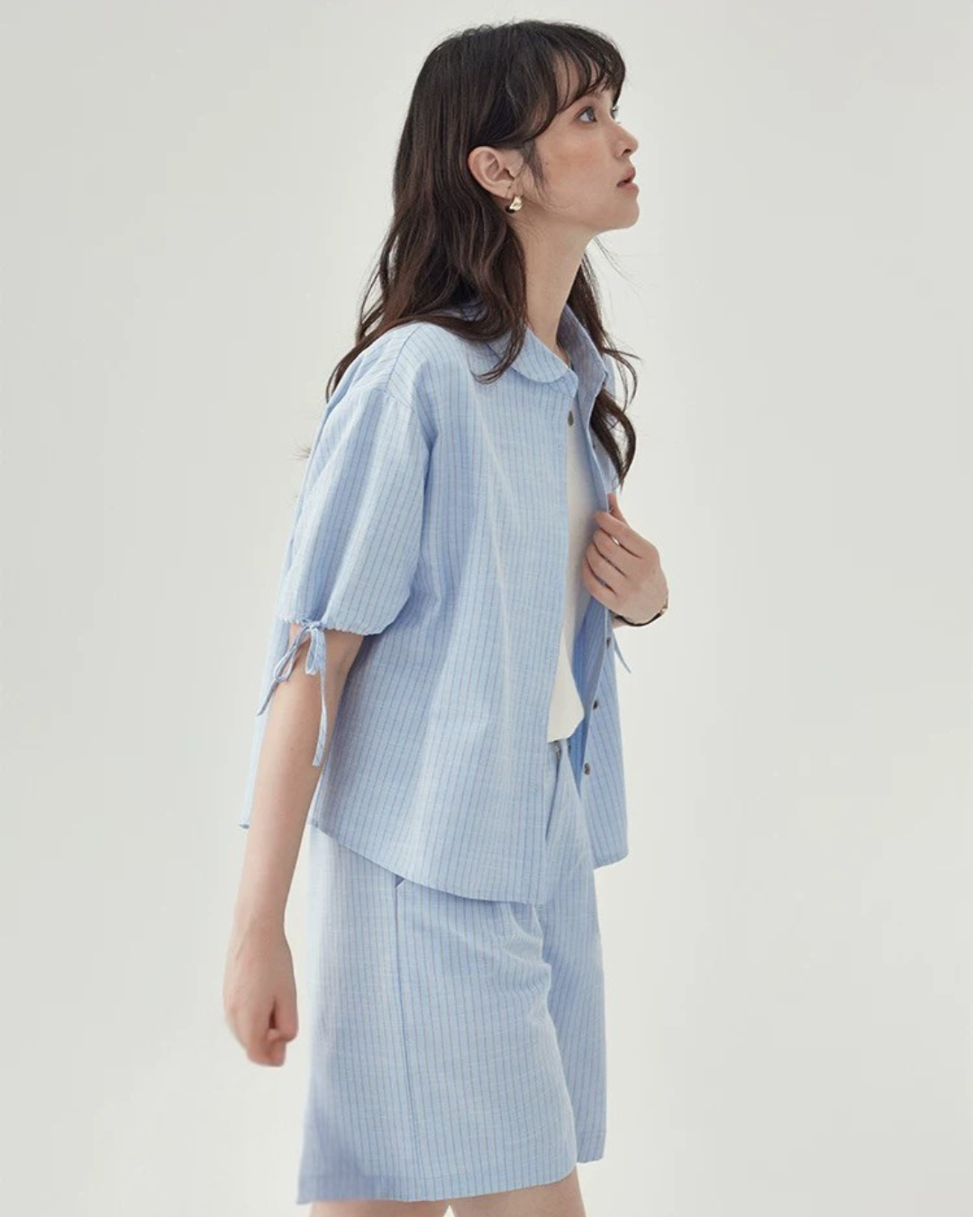 ブルーストライプシャツセット(セットアップ・全1色)