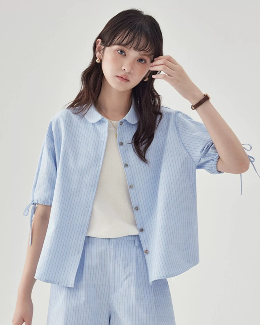 ブルーストライプシャツセット(セットアップ・全1色)