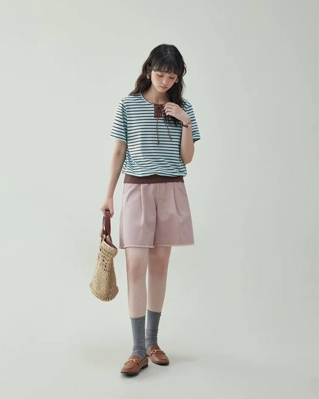 レトロピンクコットンワイドスラックス(パンツ・全1色)