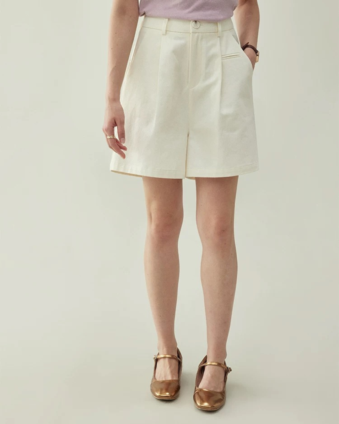 ハイウエストワイドレッグショーツ(パンツ・全1色)