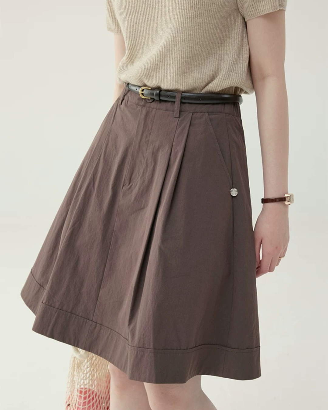 フレンチハイウエストルーズコットンスカート(スカート・全2色)