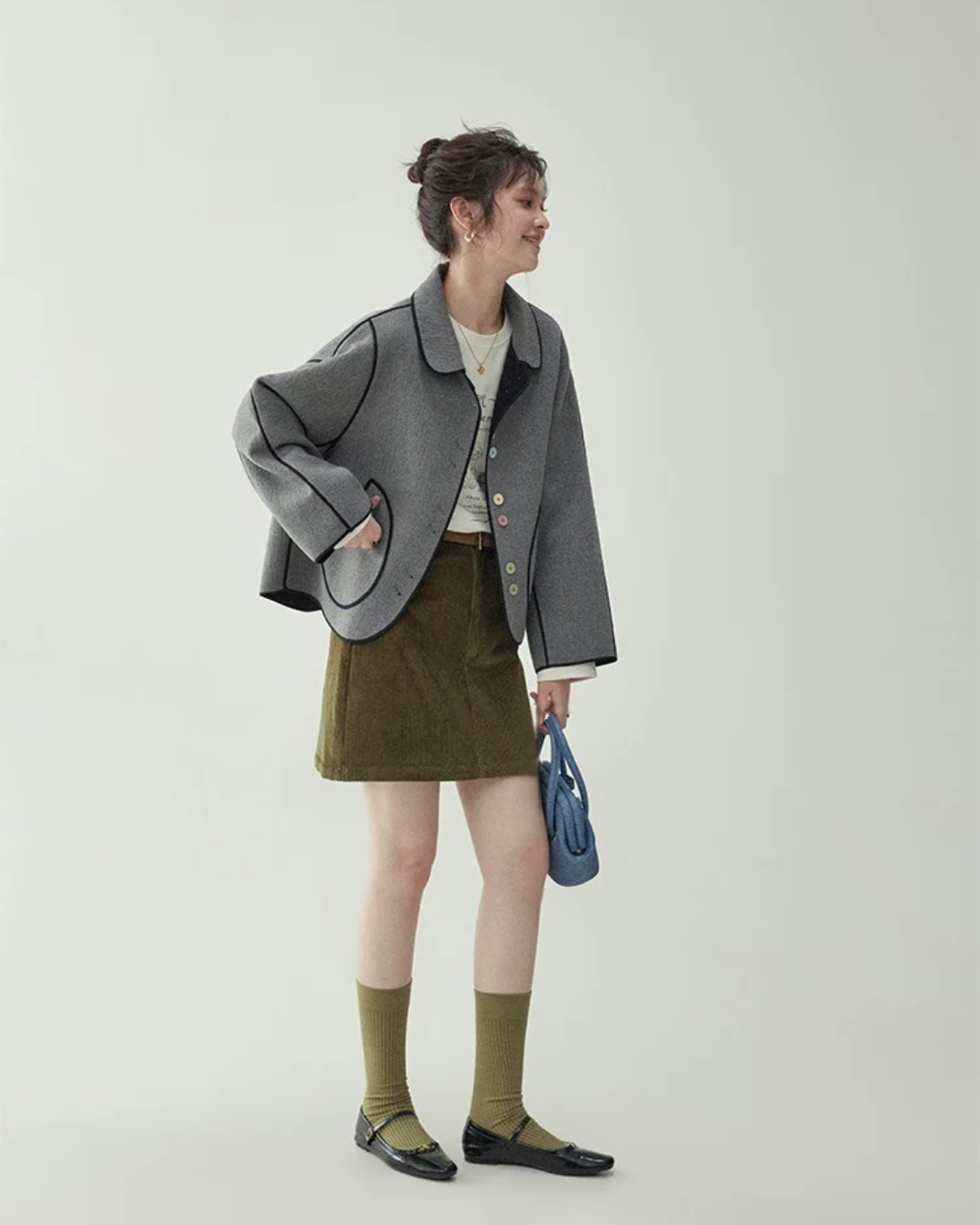 ハイウエストポケットAラインスカート(スカート・全2色)