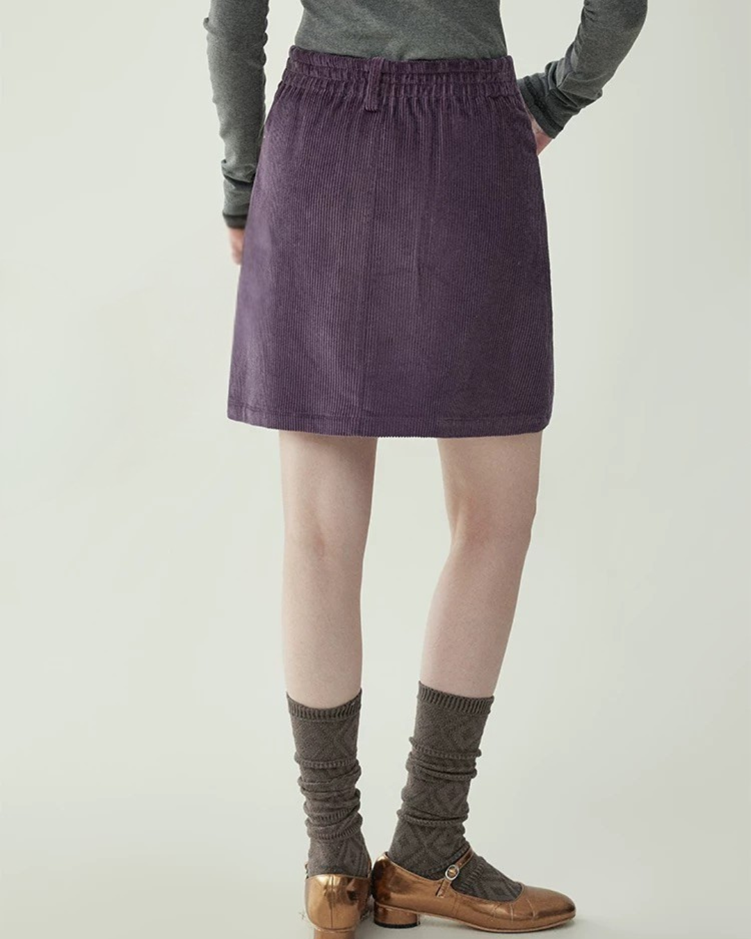 ハイウエストポケットAラインスカート(スカート・全2色)