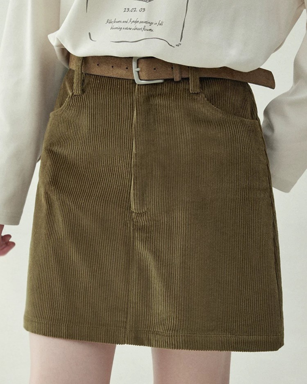 ハイウエストポケットAラインスカート(スカート・全2色)