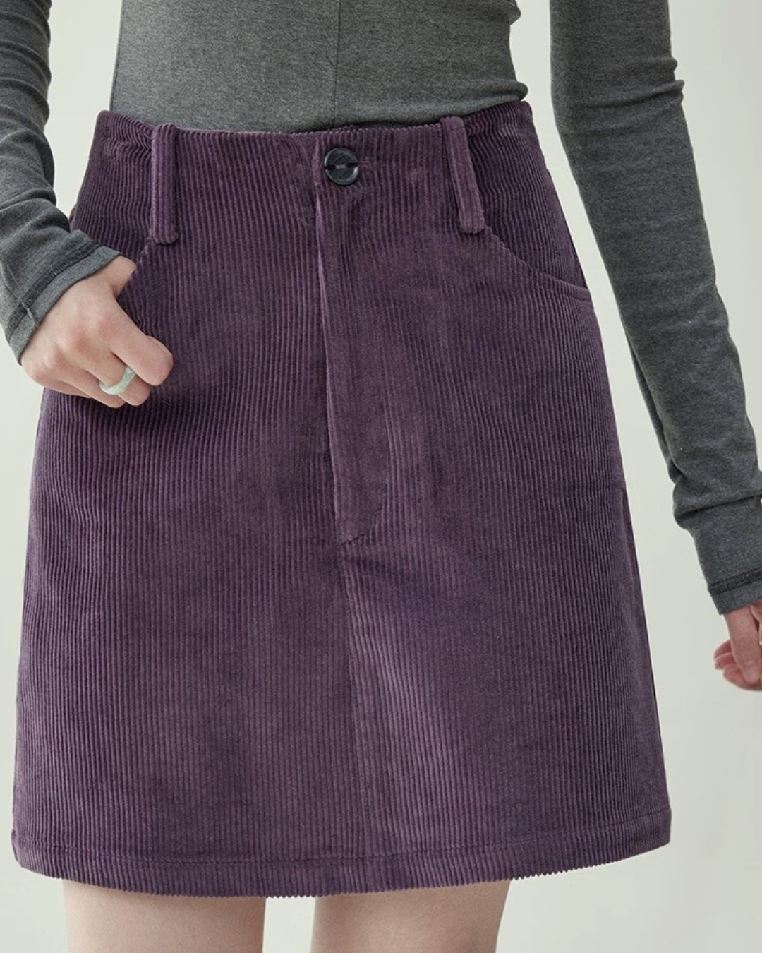 ハイウエストポケットAラインスカート(スカート・全2色)