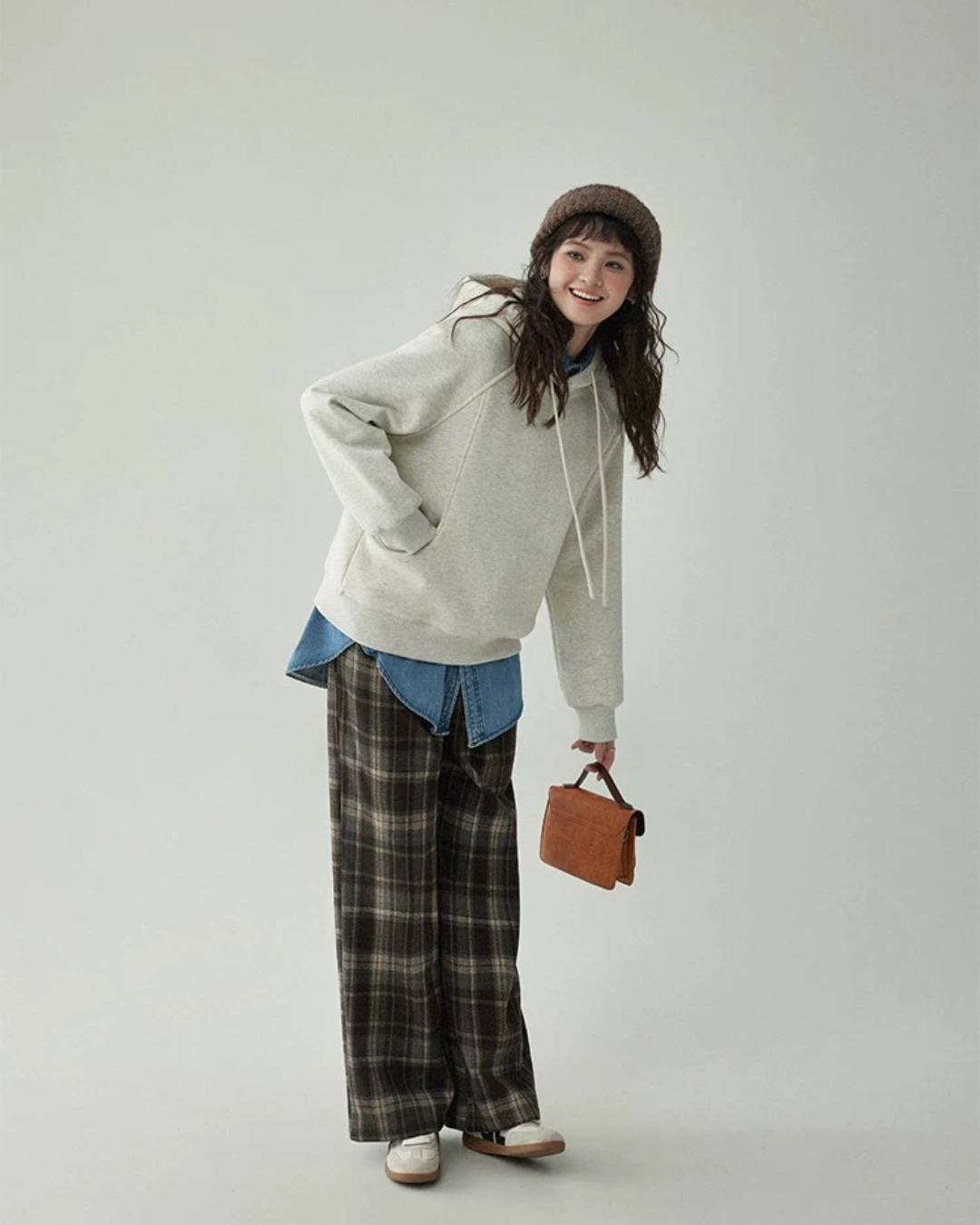 スプライシングフード付きスウェット(トップス・全1色)