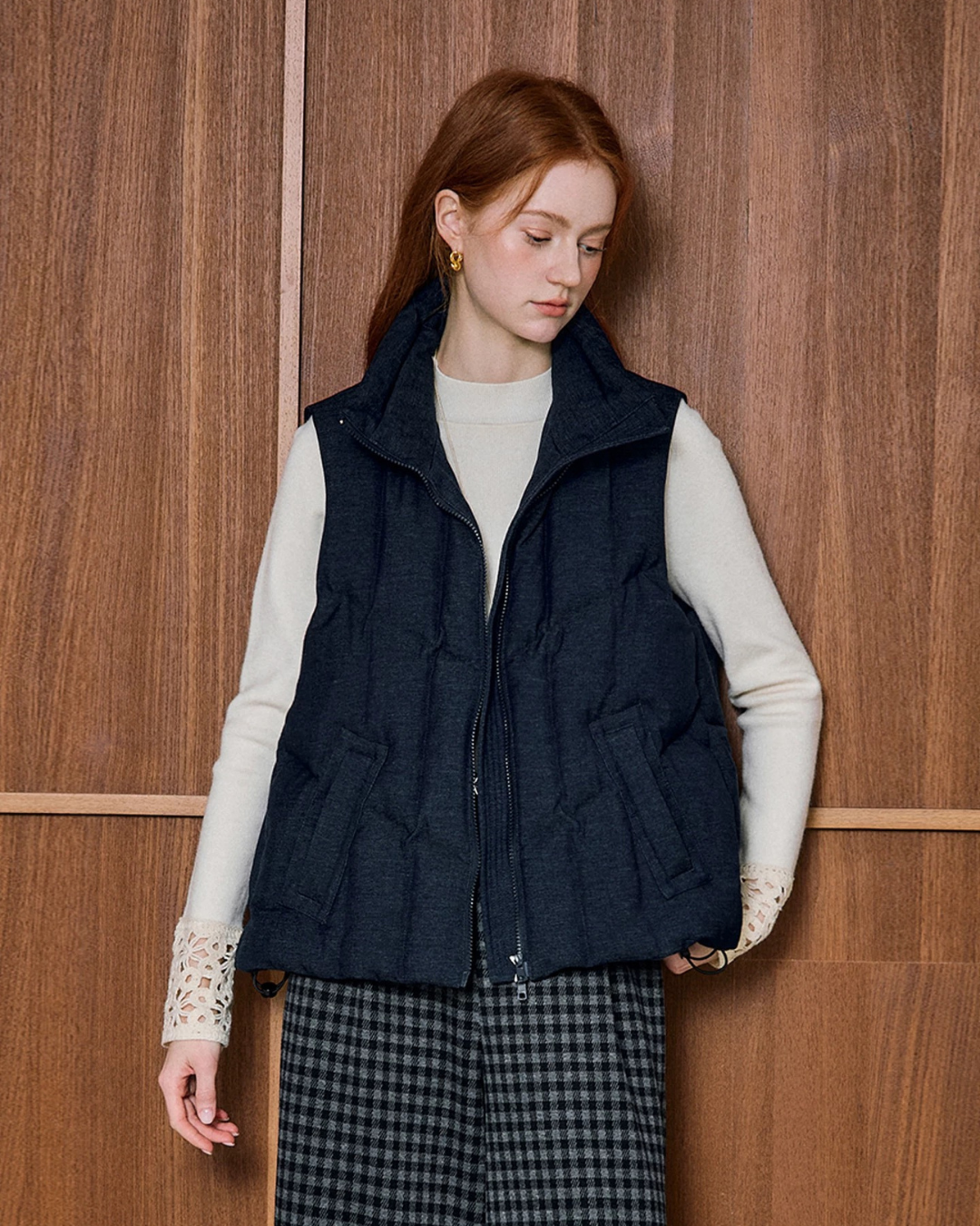 ネイビーダウンベスト(トップス・全1色)