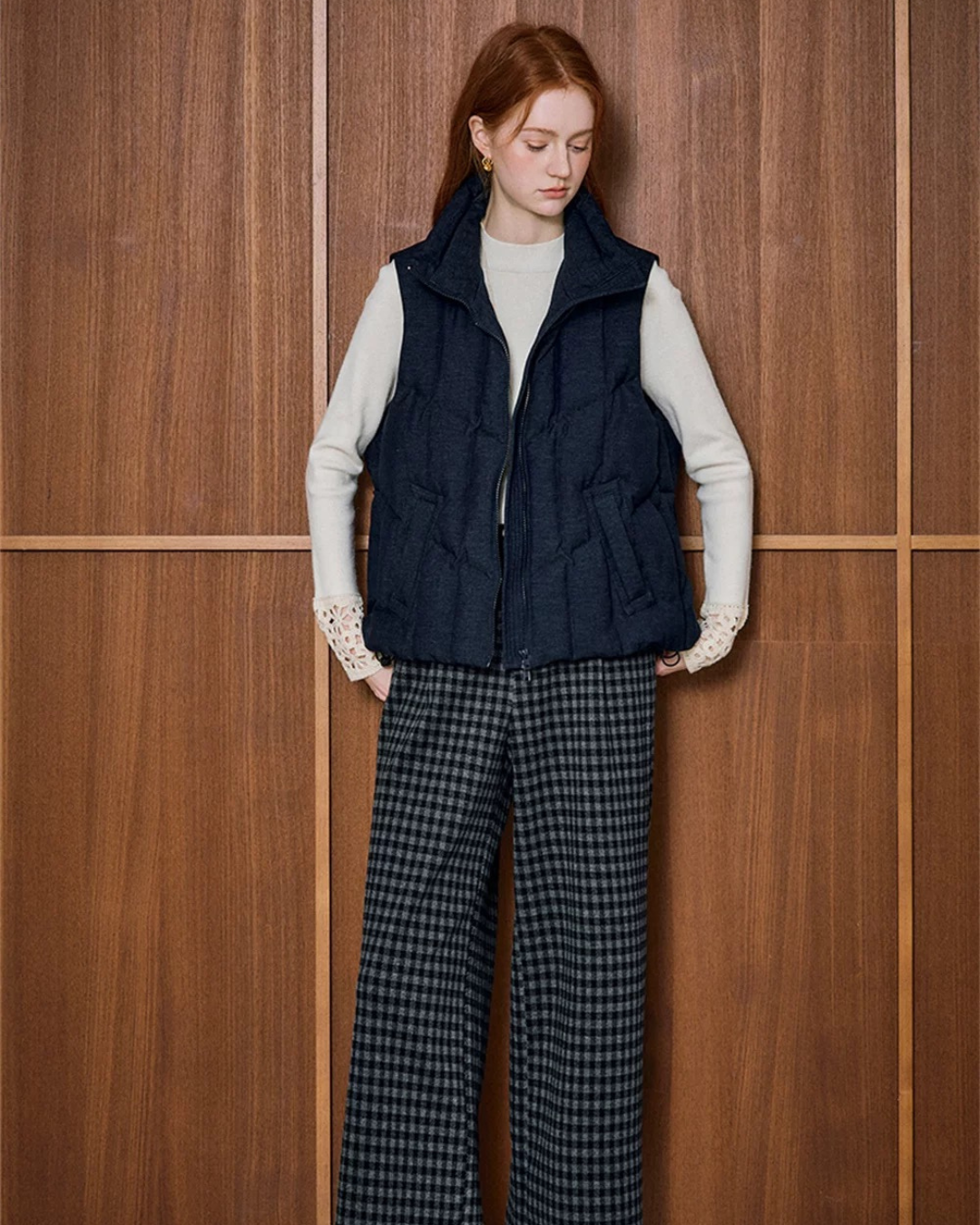 ネイビーダウンベスト(トップス・全1色)