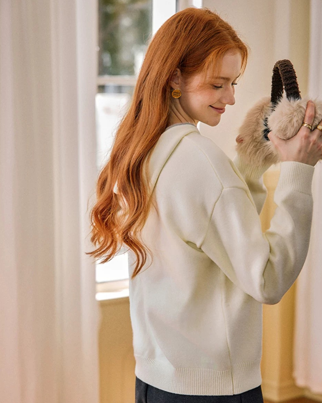 ジャカードフード付きニットセータ(トップス・全1色)