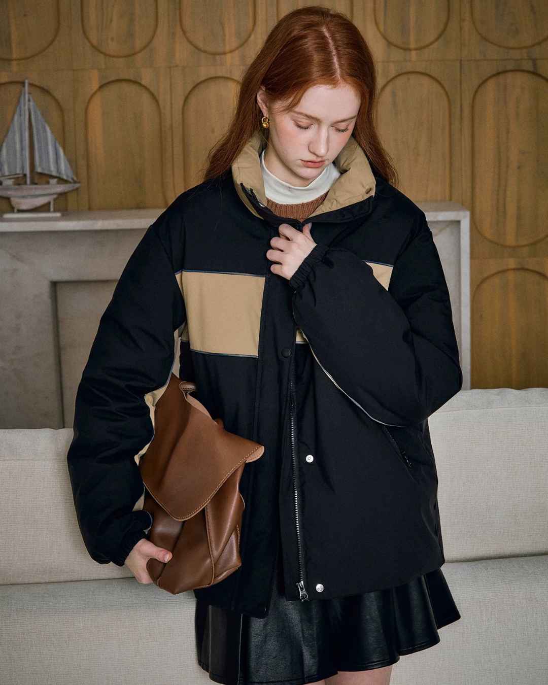 コントラストダウンジャケット(トップス・全1色)