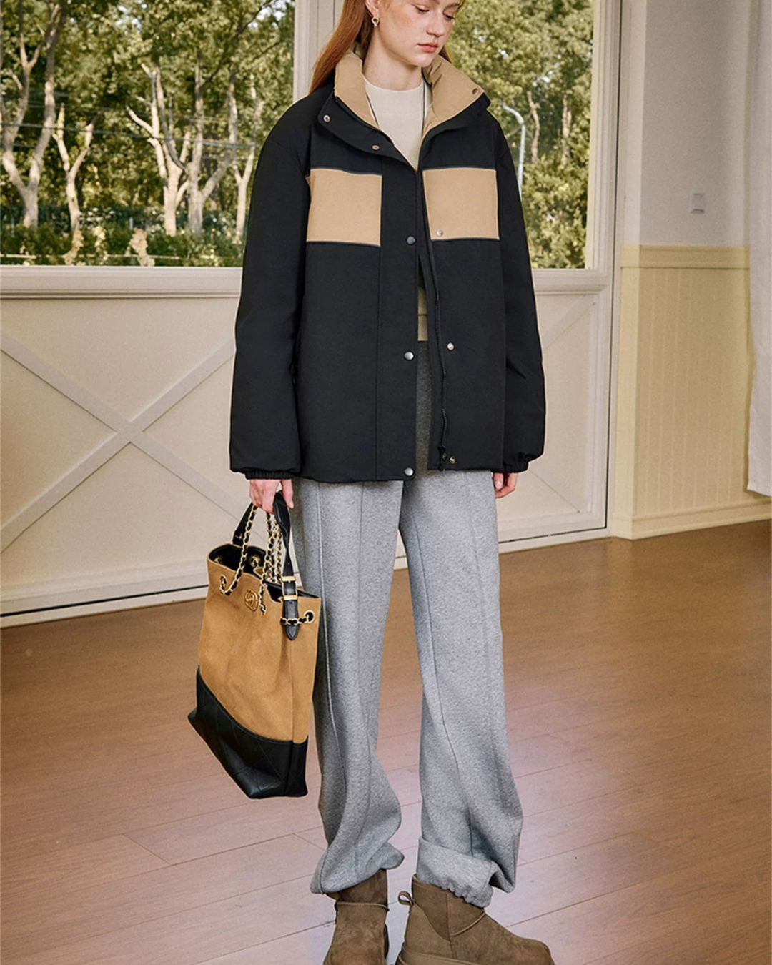 コントラストダウンジャケット(トップス・全1色)