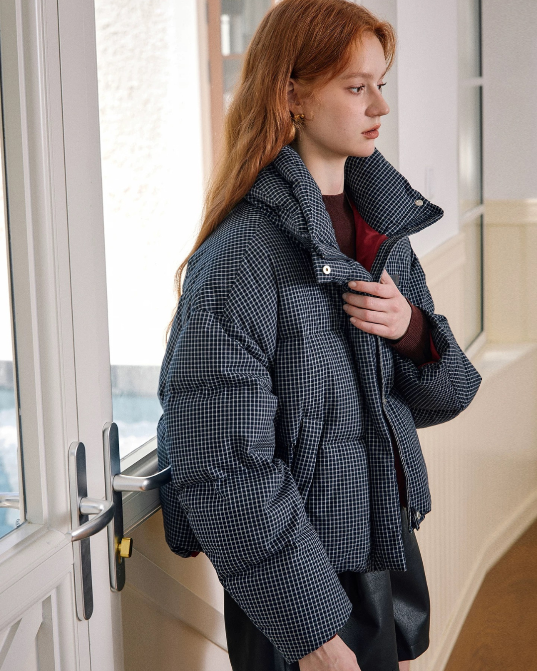 チェック柄ダウンジャケット(トップス・全1色)