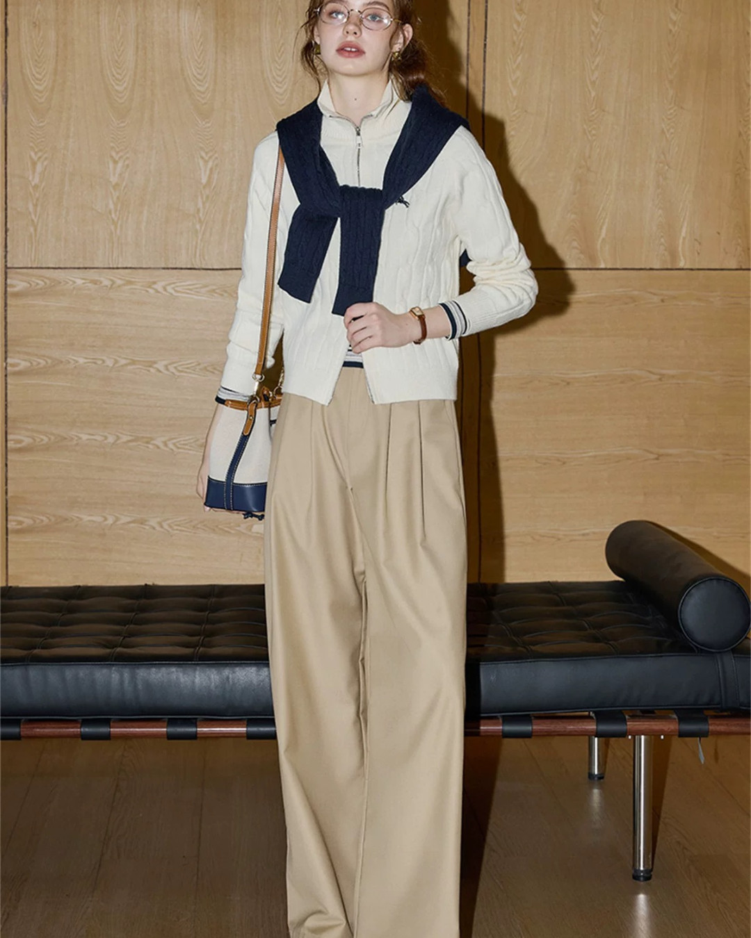 ダブルエンドジッパーニットカーディガン(トップス・全2色)