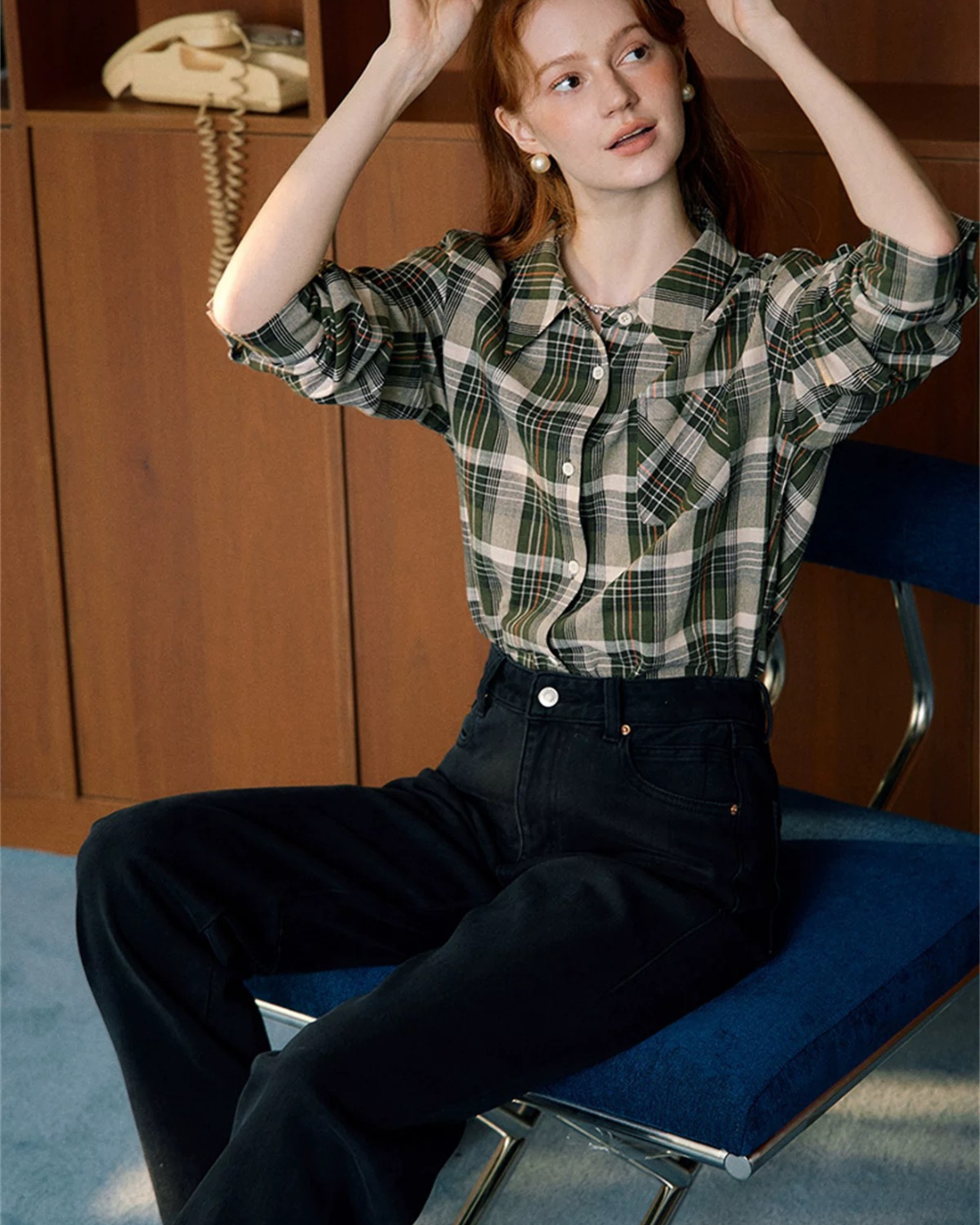 シンプルチェック柄シャツ(トップス・全1色)