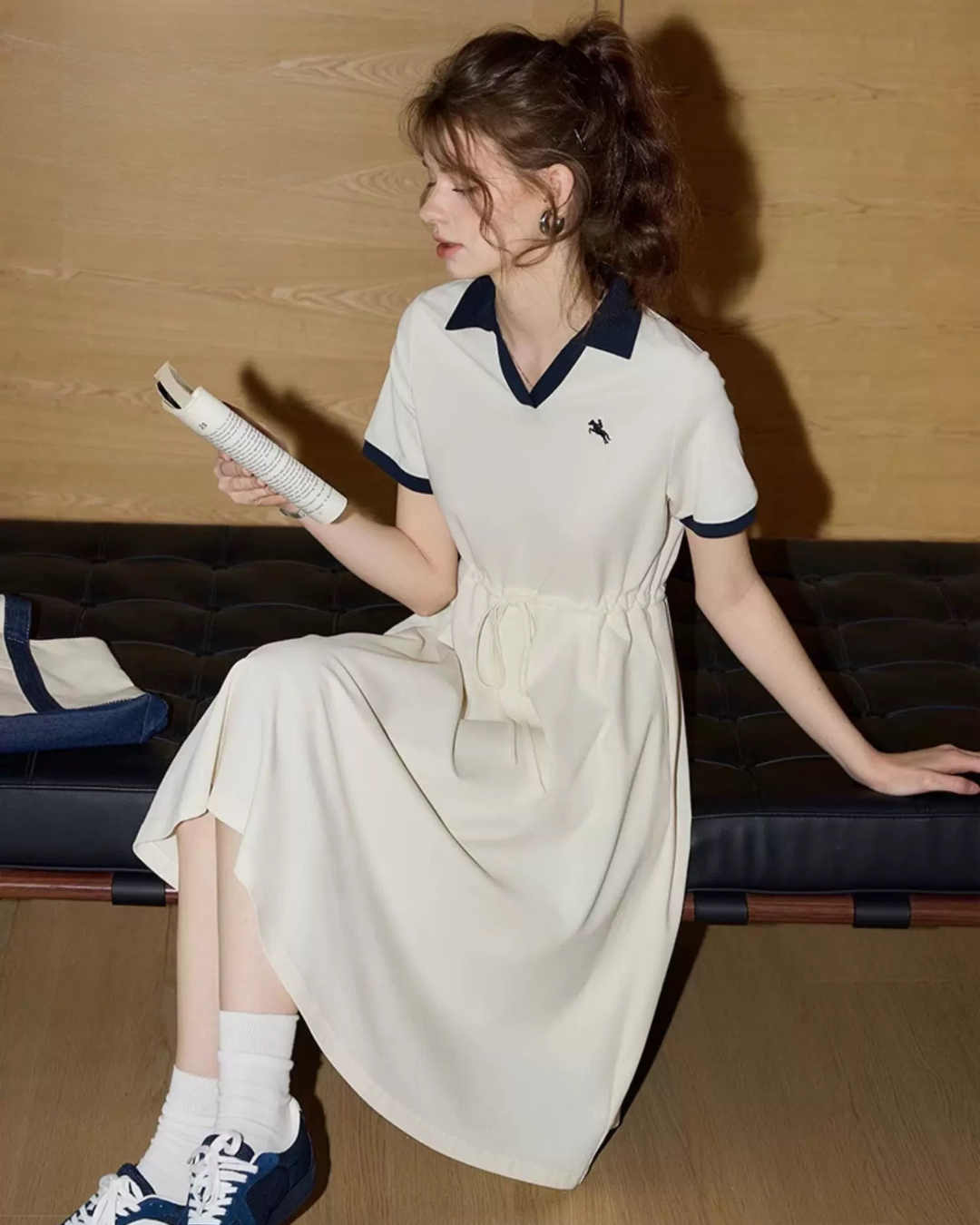 カレッジスタイルハーフスリーブワンピース(セットアップ・全1色)