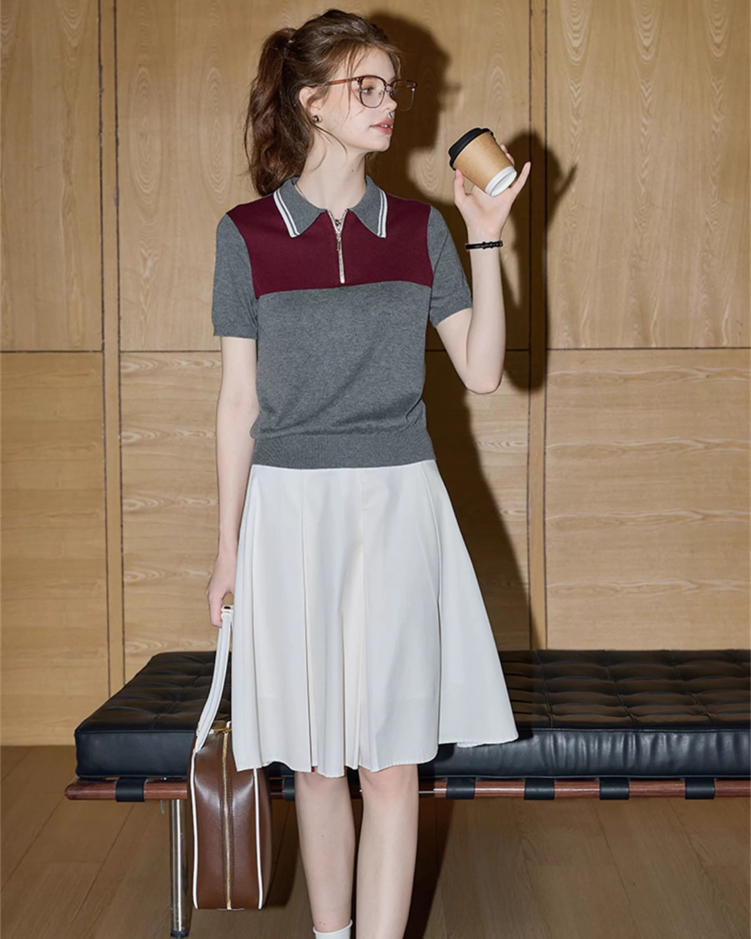 ラペルハーフジッパー(セットアップ・全1色)