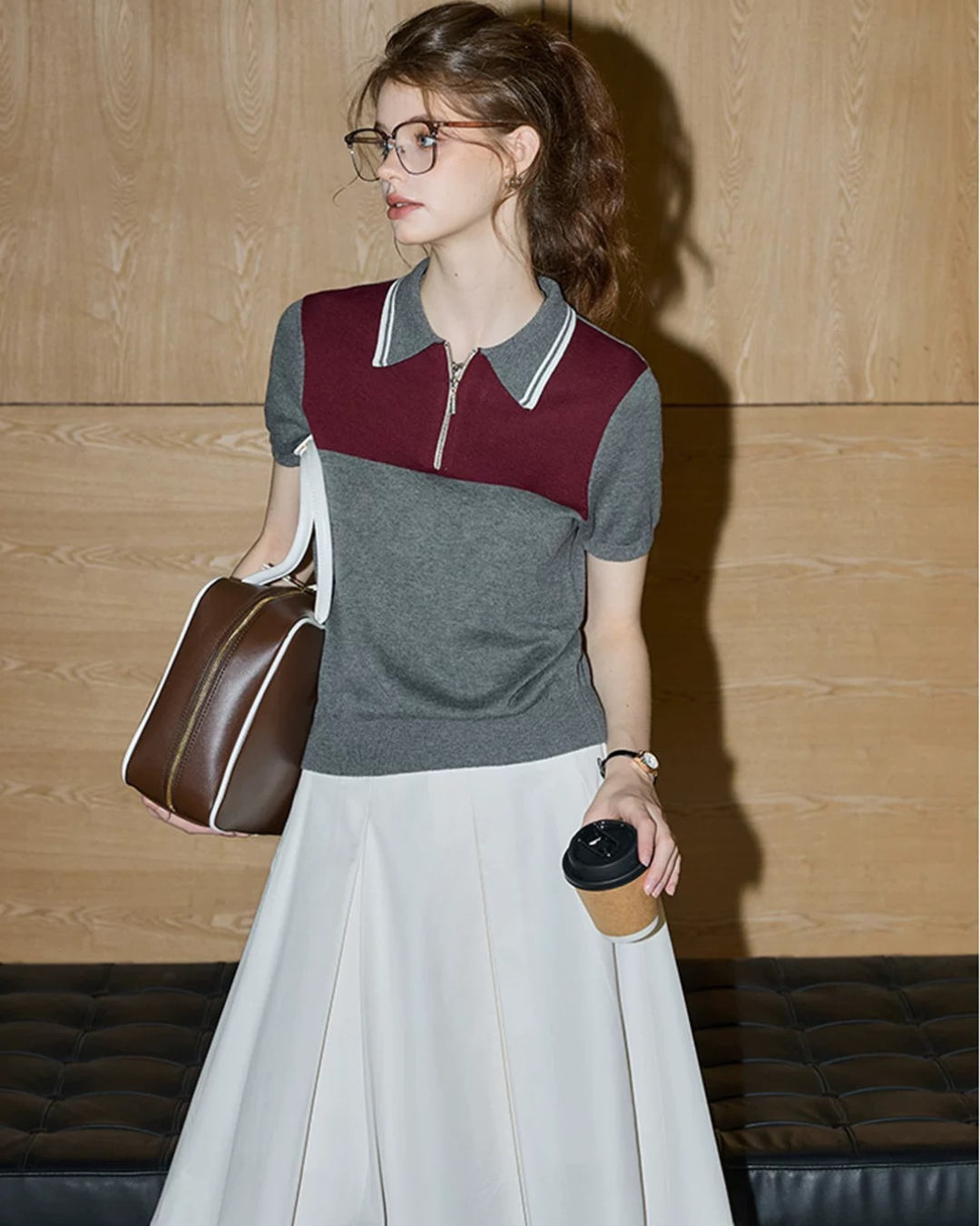 ラペルハーフジッパー(セットアップ・全1色)