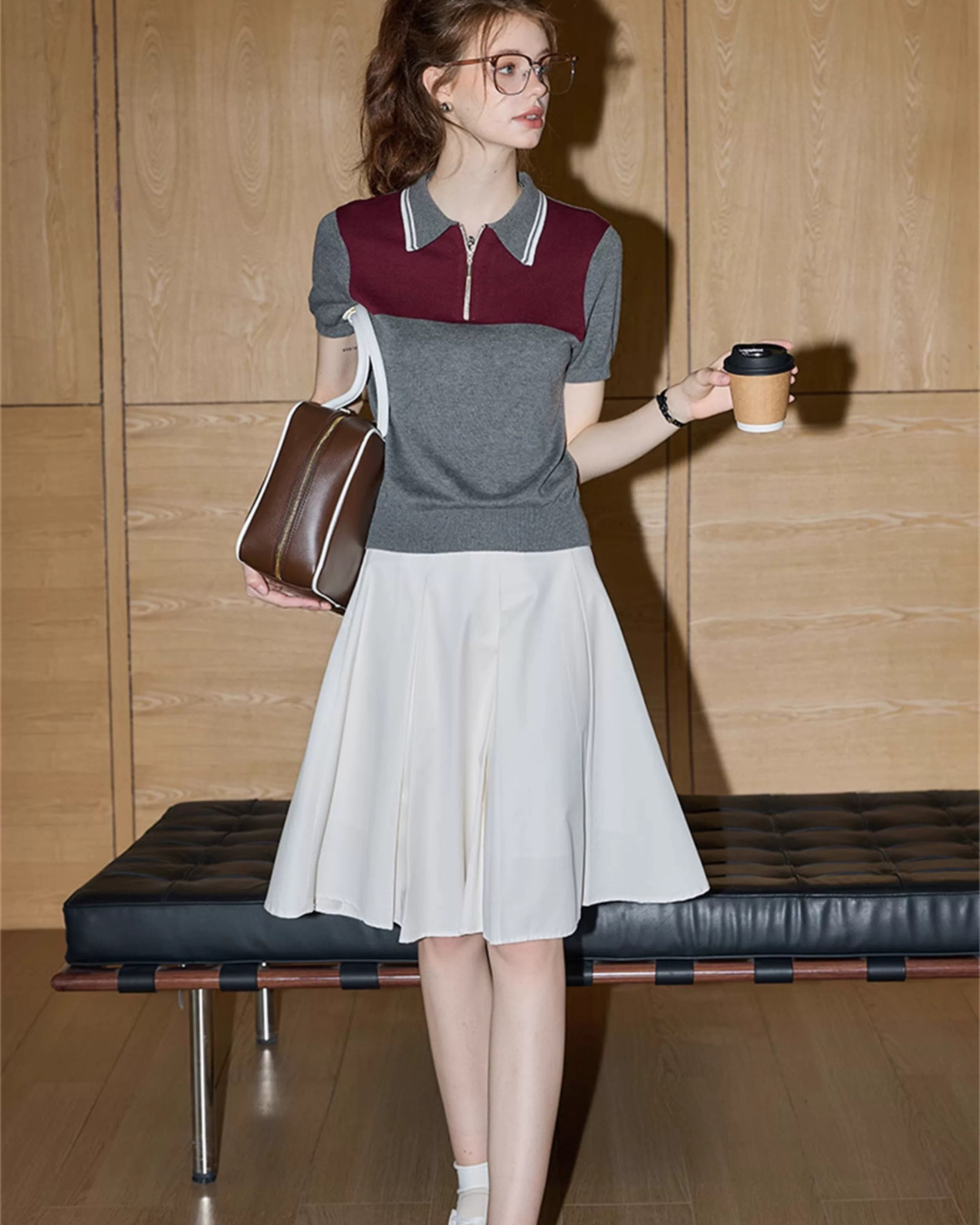 ラペルハーフジッパー(セットアップ・全1色)