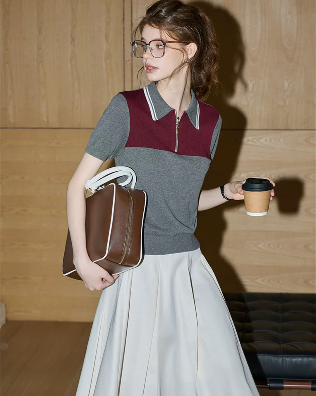 ラペルハーフジッパー(セットアップ・全1色)