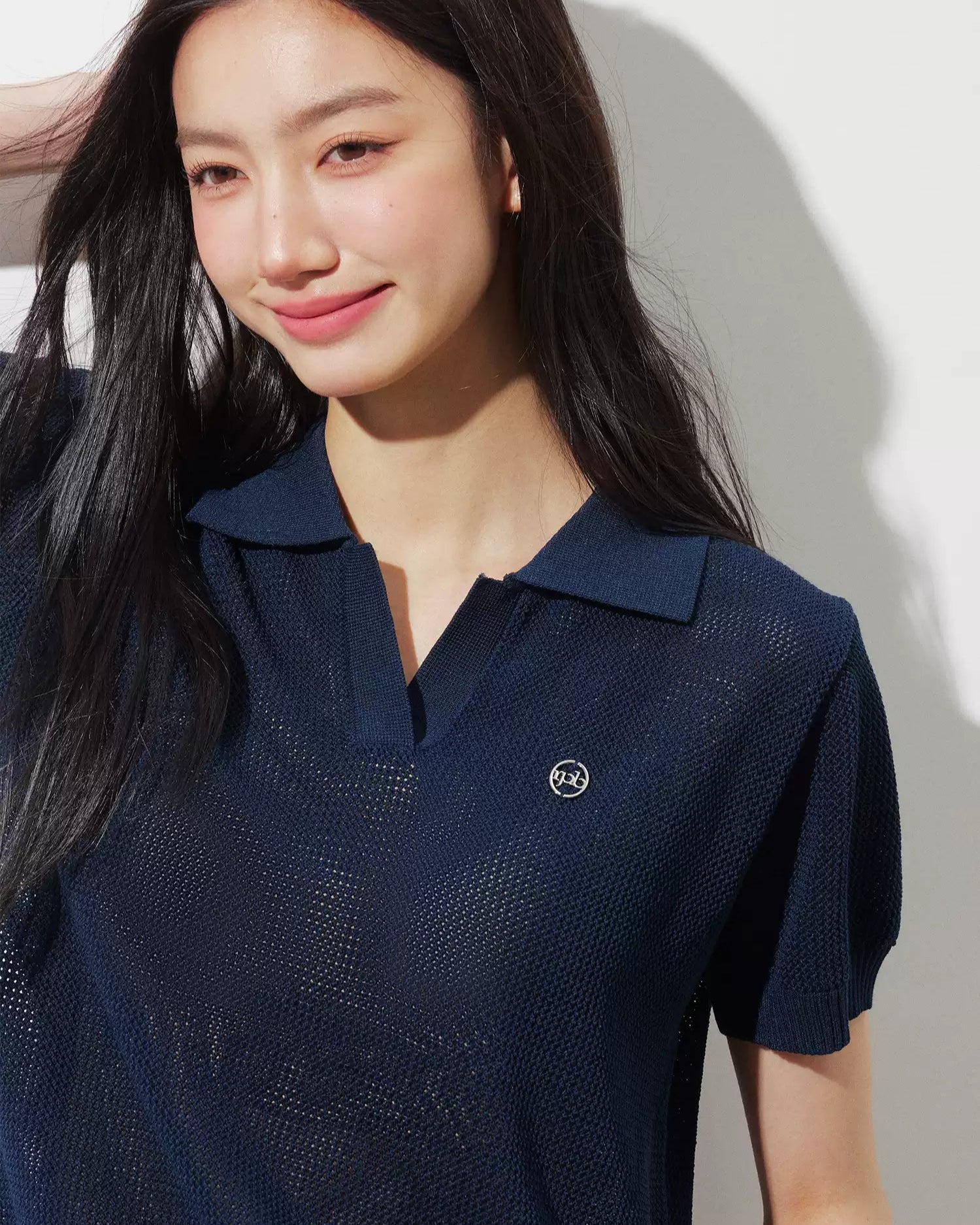 ラペルメッシュハーフスリーブ(トップス・全2色)