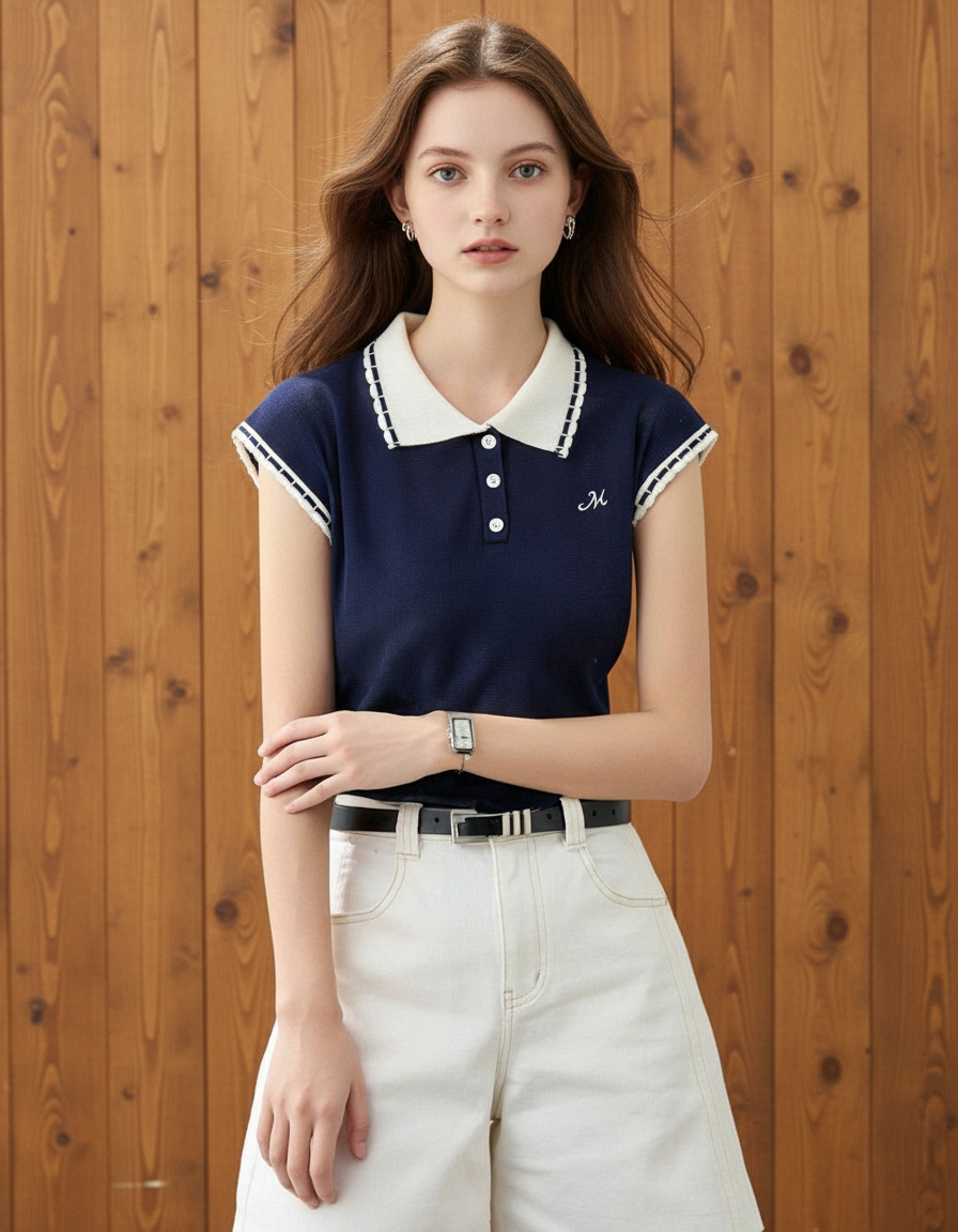 ポロネックラインスリム(トップス・全2色)