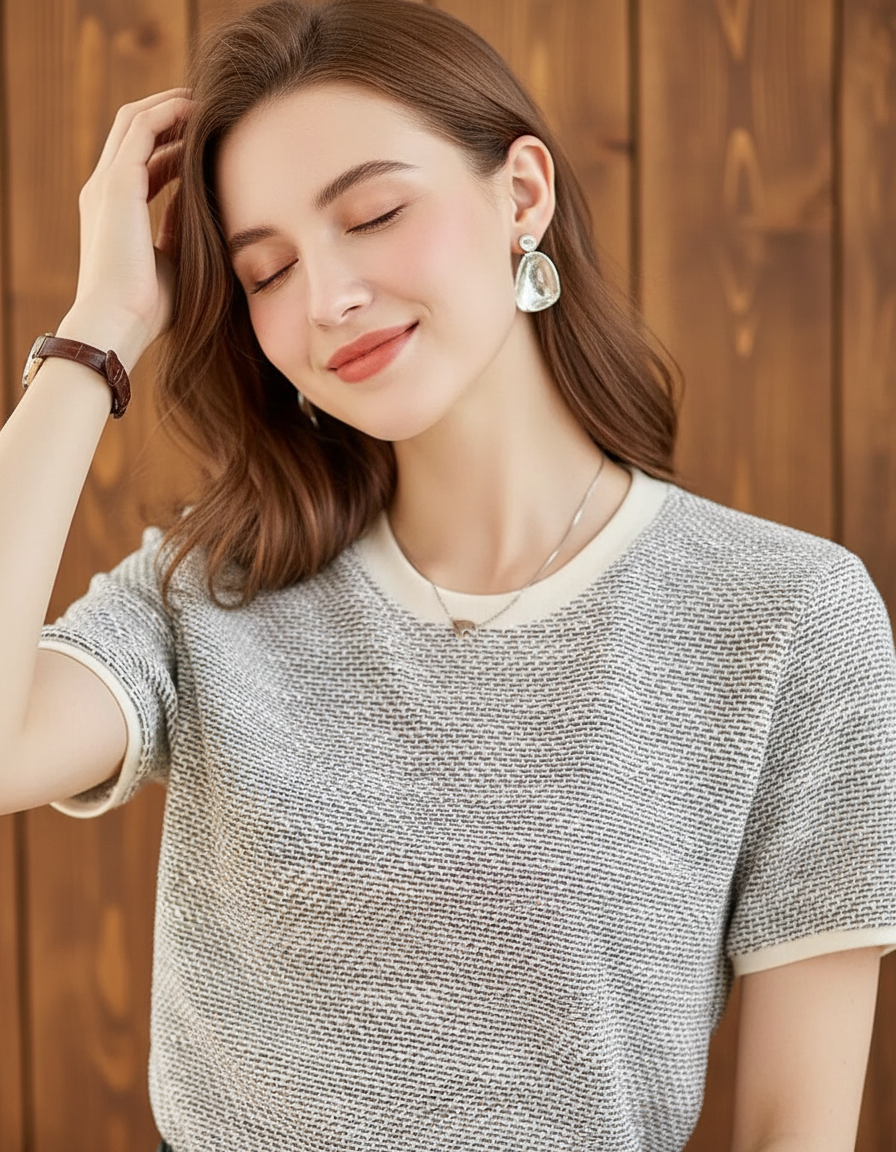 ブルオーバーラウンドネックシャツ(トップス・全1色)