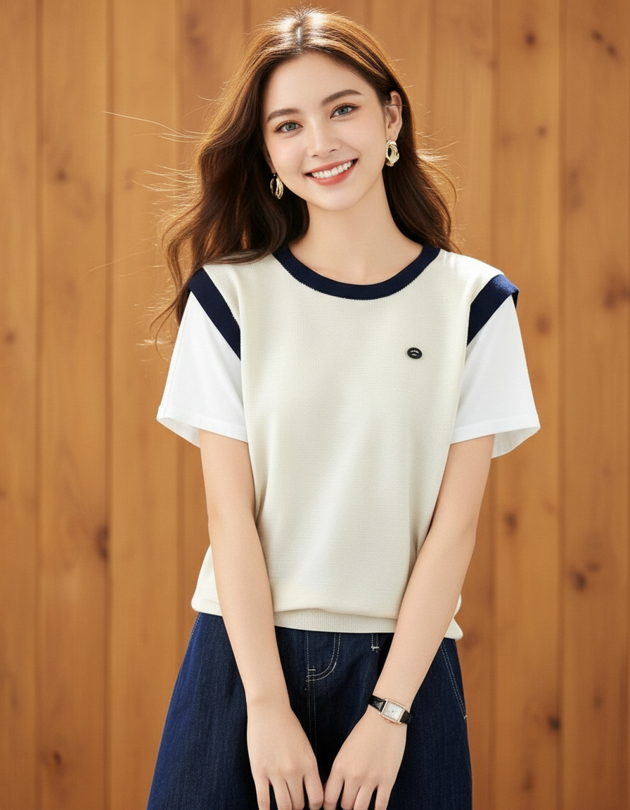 コントラストツーピーストップス(トップス・全2色)